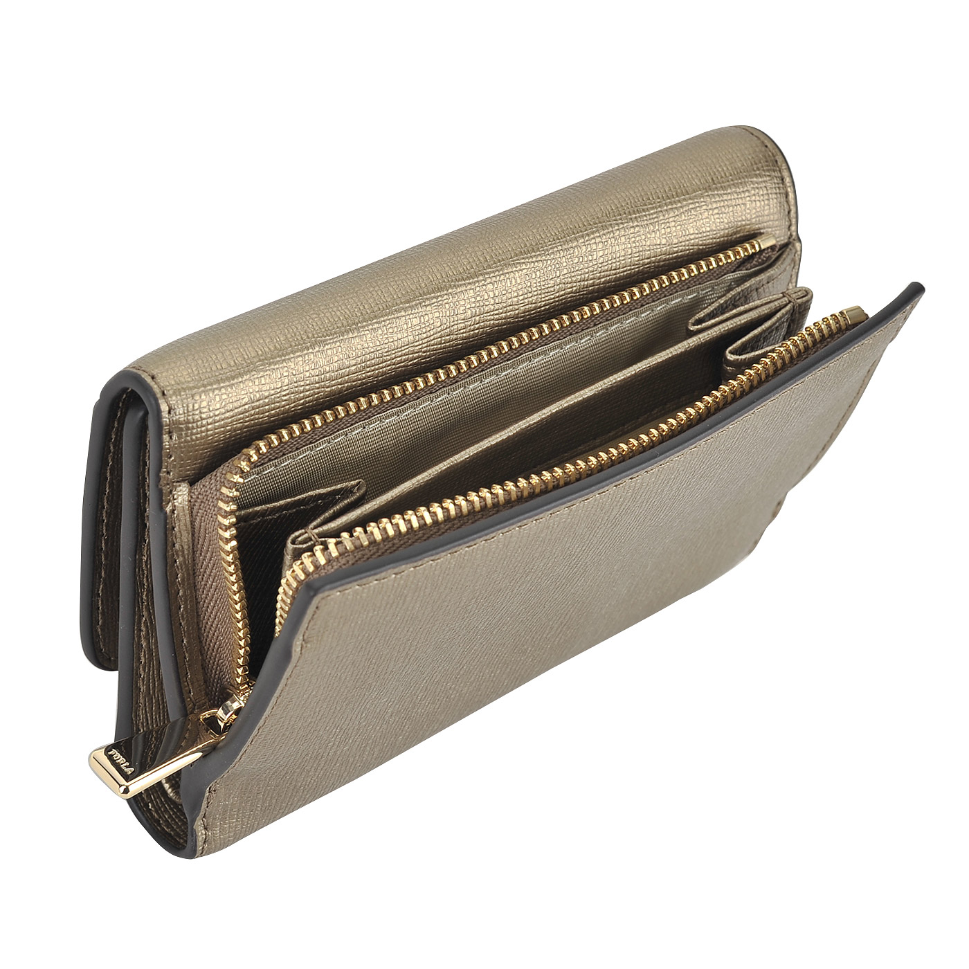Компактное женское портмоне из натуральной сафьяновой кожи Furla Babylon