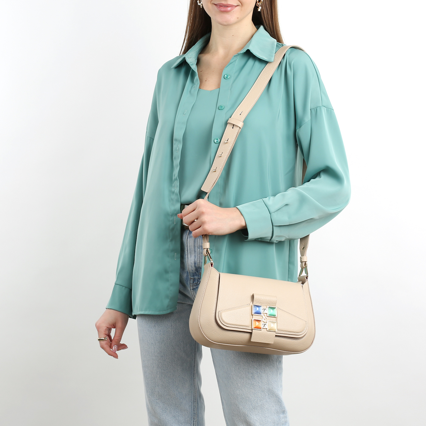 Кожаная сумка через плечо Carlo Salvatelli Gemma