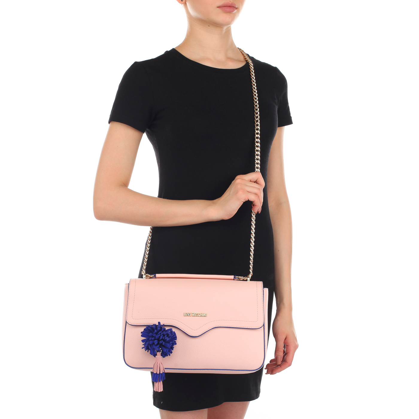 Женская сумочка розового цвета Love Moschino Pom Pom