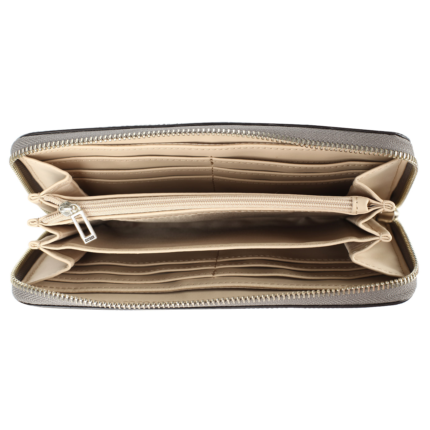 Серое портмоне со съемной петелькой для руки Guess Flutter