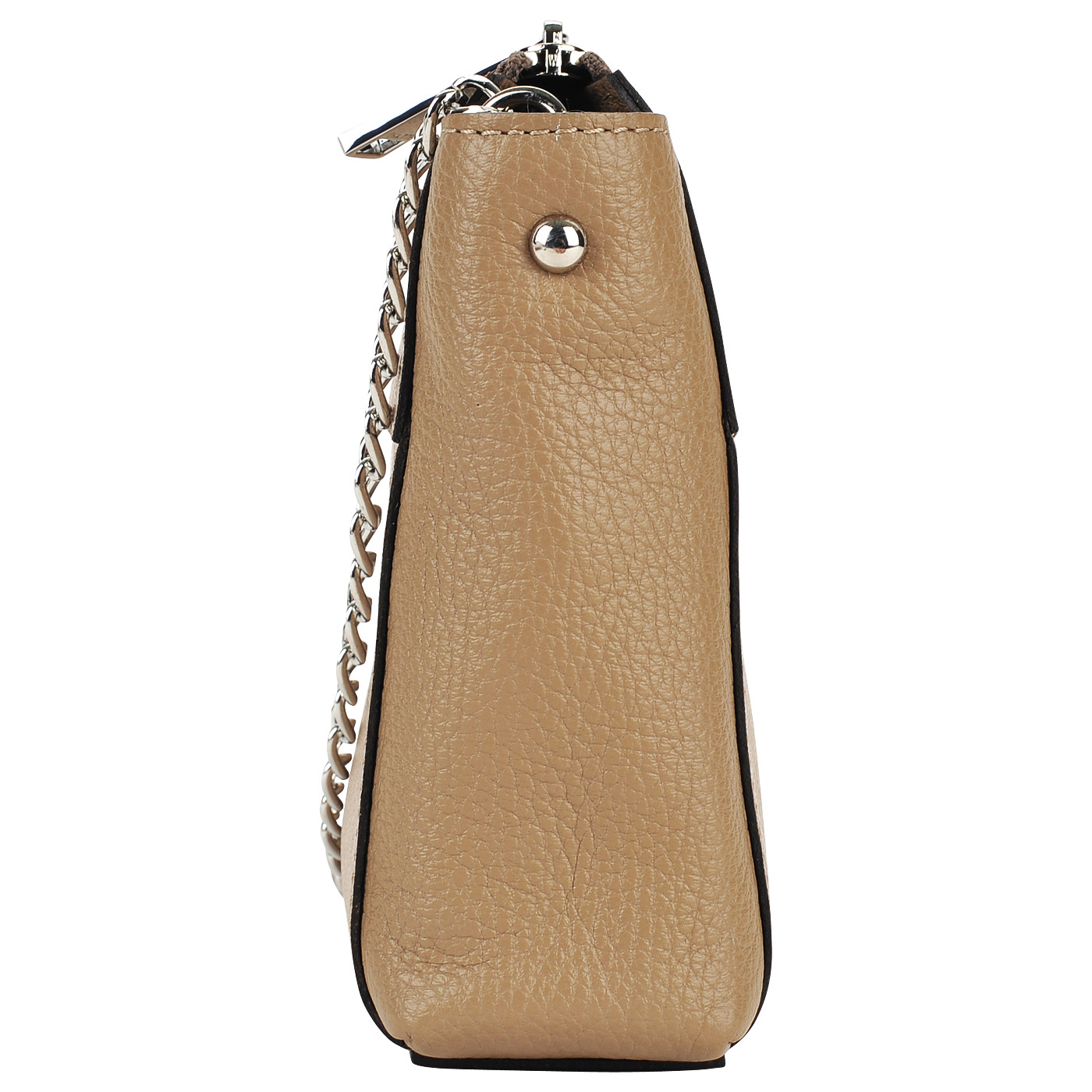 Женская кожаная сумочка на цепочке через плечо и две косметички в комплекте Chatte 