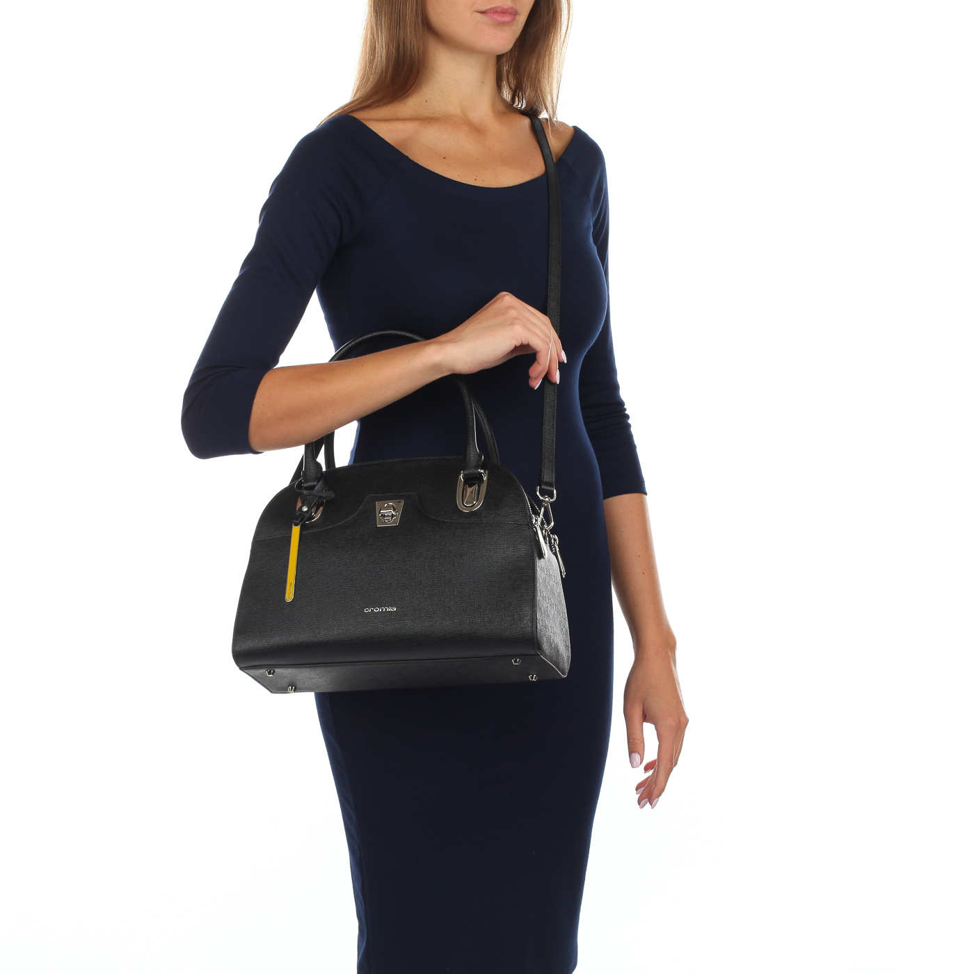 Сафьяновая сумка со съемным ремешком Cromia Mina