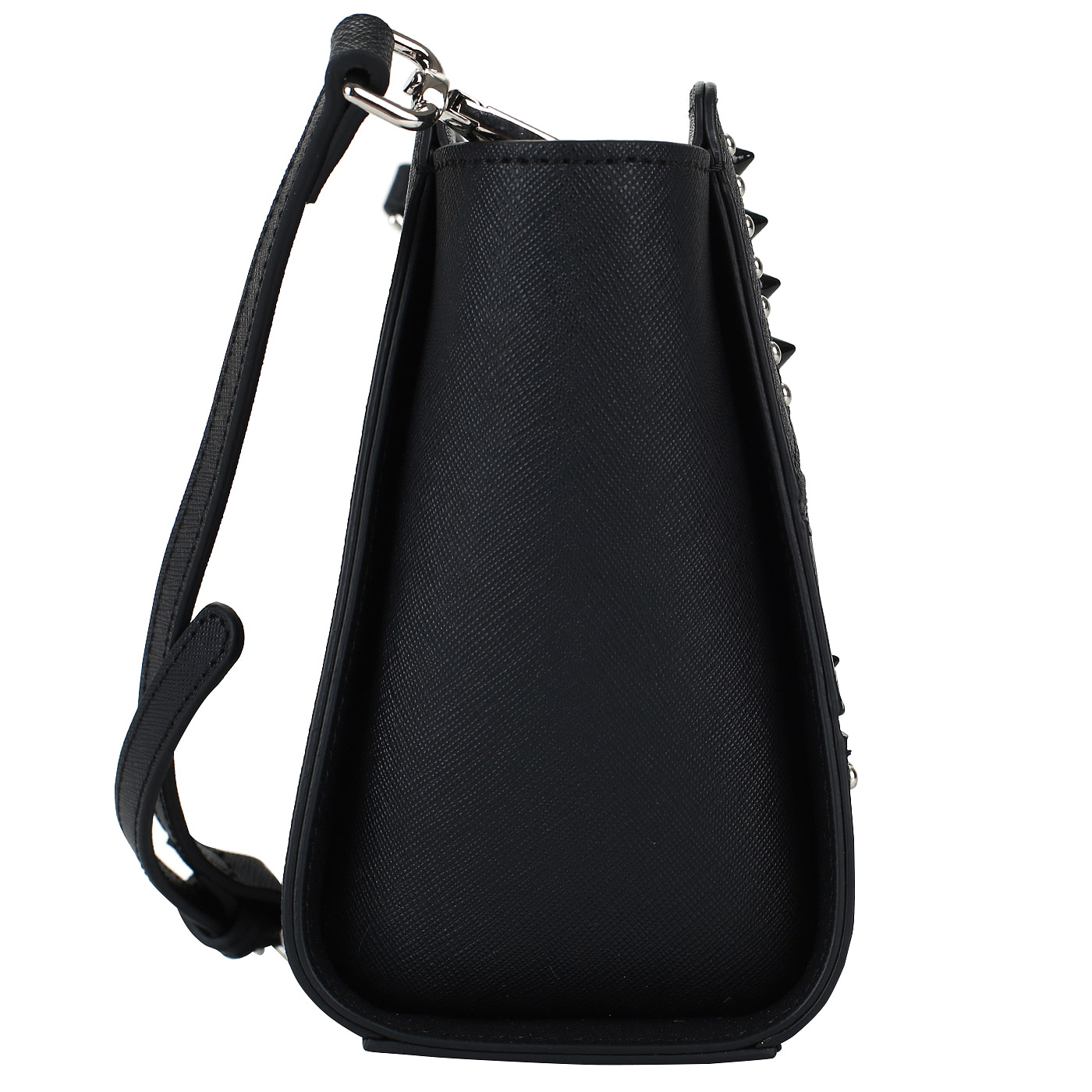 Сафьяновая черная сумочка с клепками Cromia Perla Rock