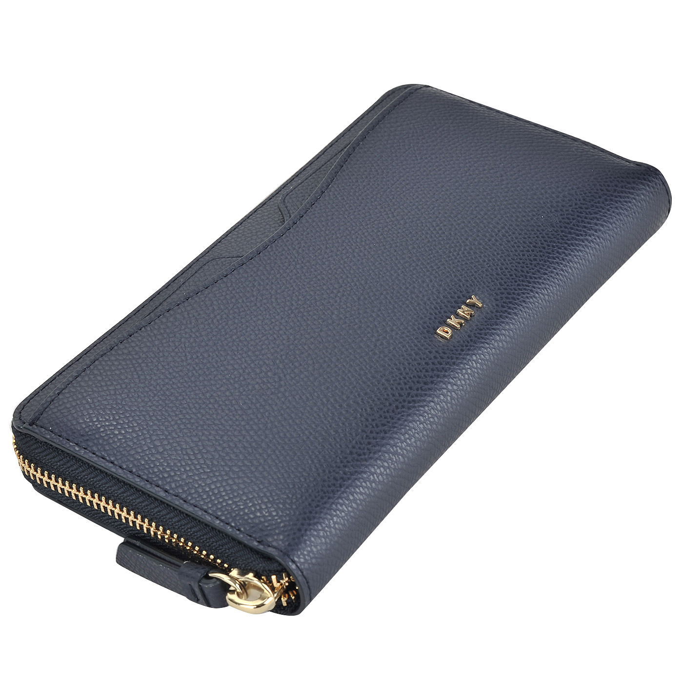 Женское портмоне из зернистой матовой кожи на молнии DKNY Cross Saffiano