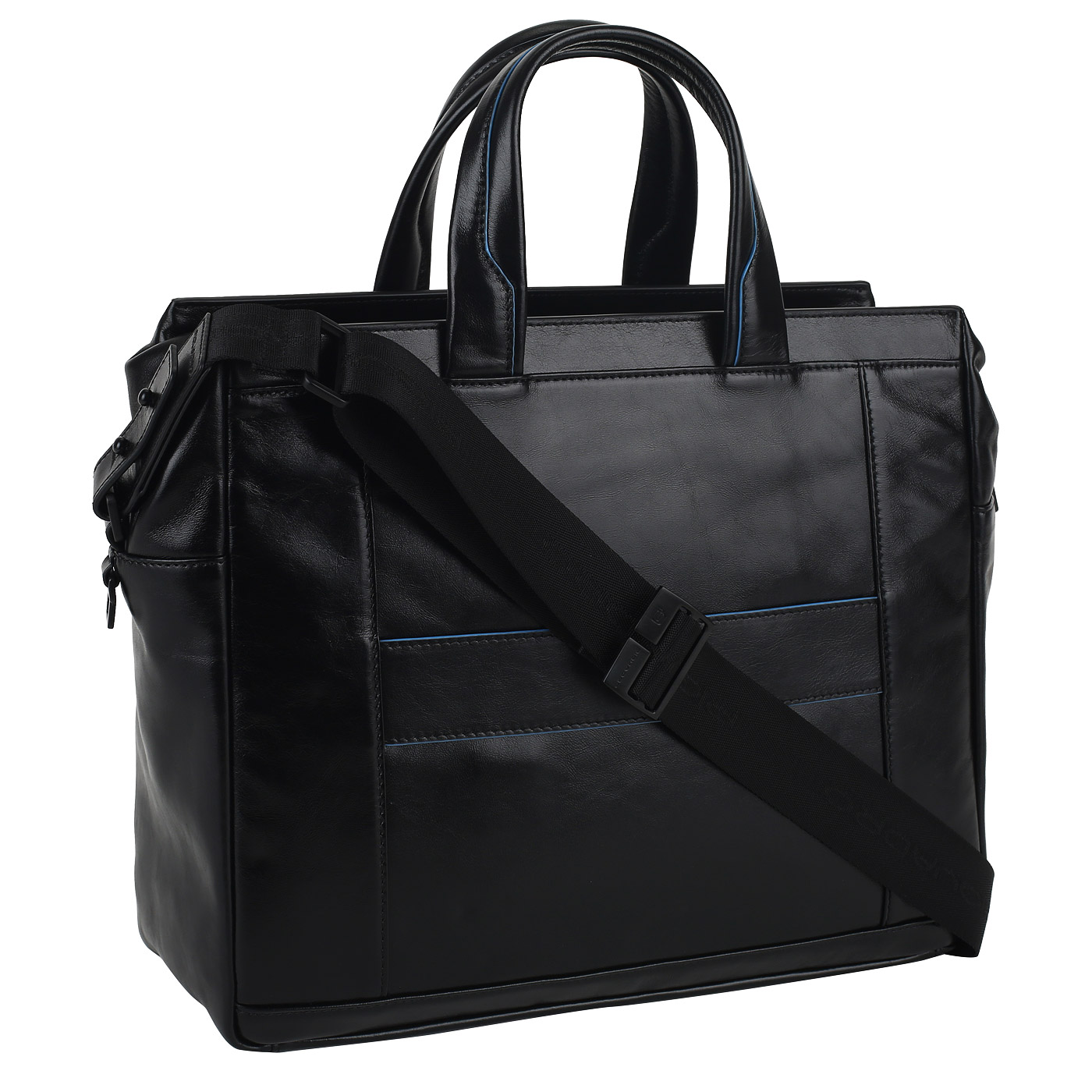 Кожаная сумка для документов Piquadro Blue square