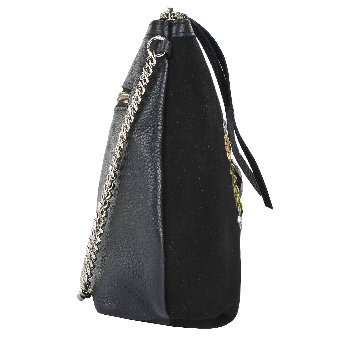 Женская комбинированная сумочка со стразами Marina Creazioni 