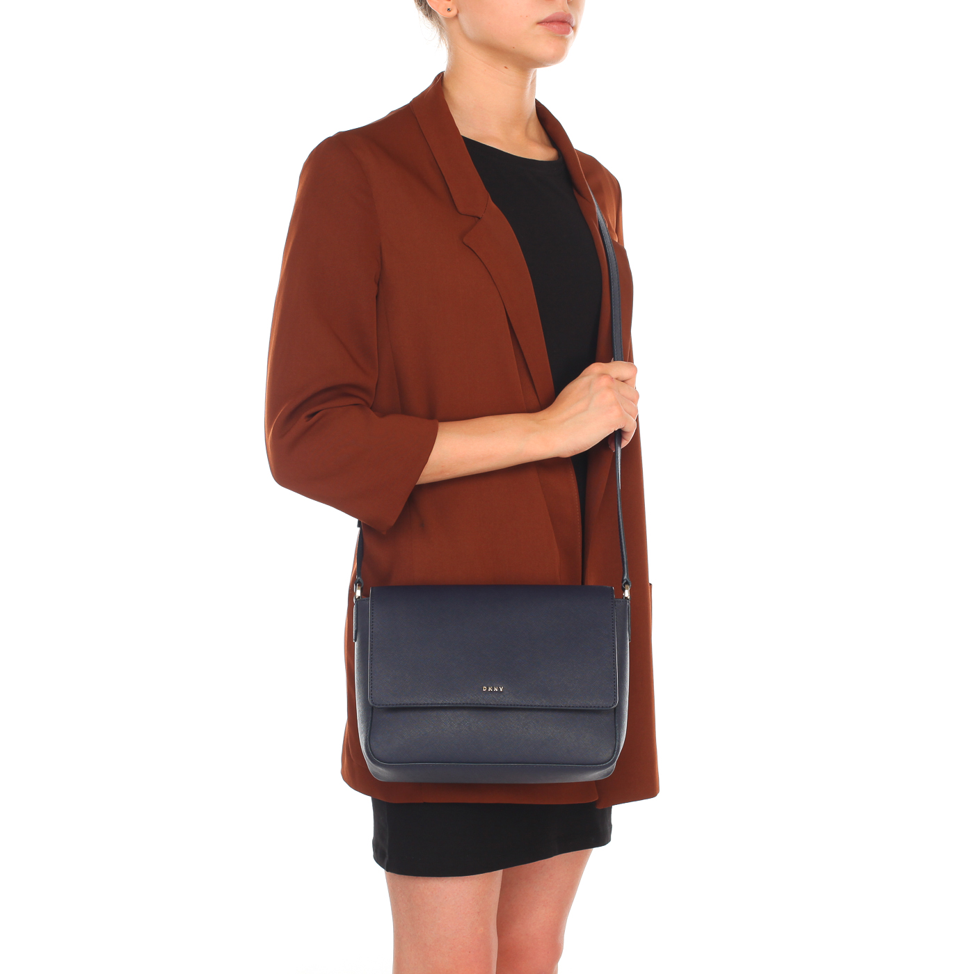 Женская сумка из прочной сафьяновой кожи через плечо DKNY Bonded Saffiano