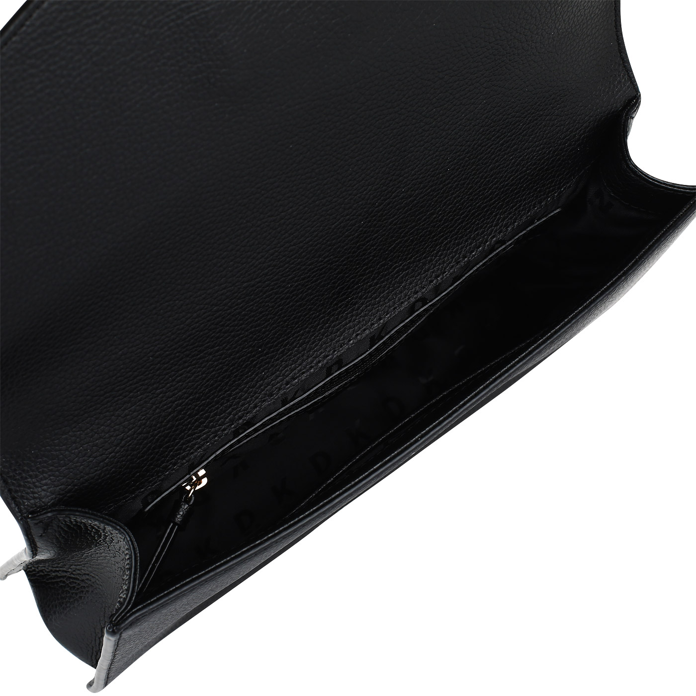 Черная кожаная сумка на кнопке DKNY Elissa