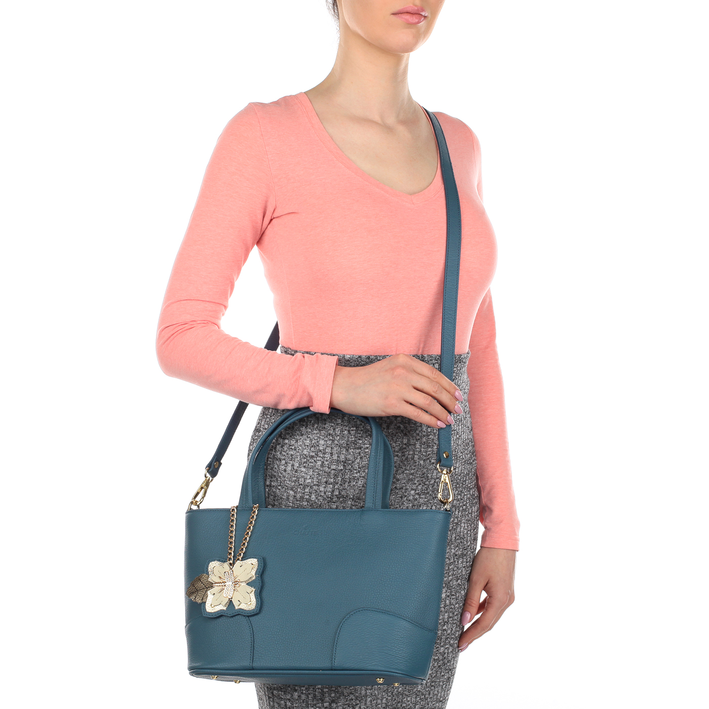 Женская сумка из кожи со съемным плечевым ремешком Chatte 