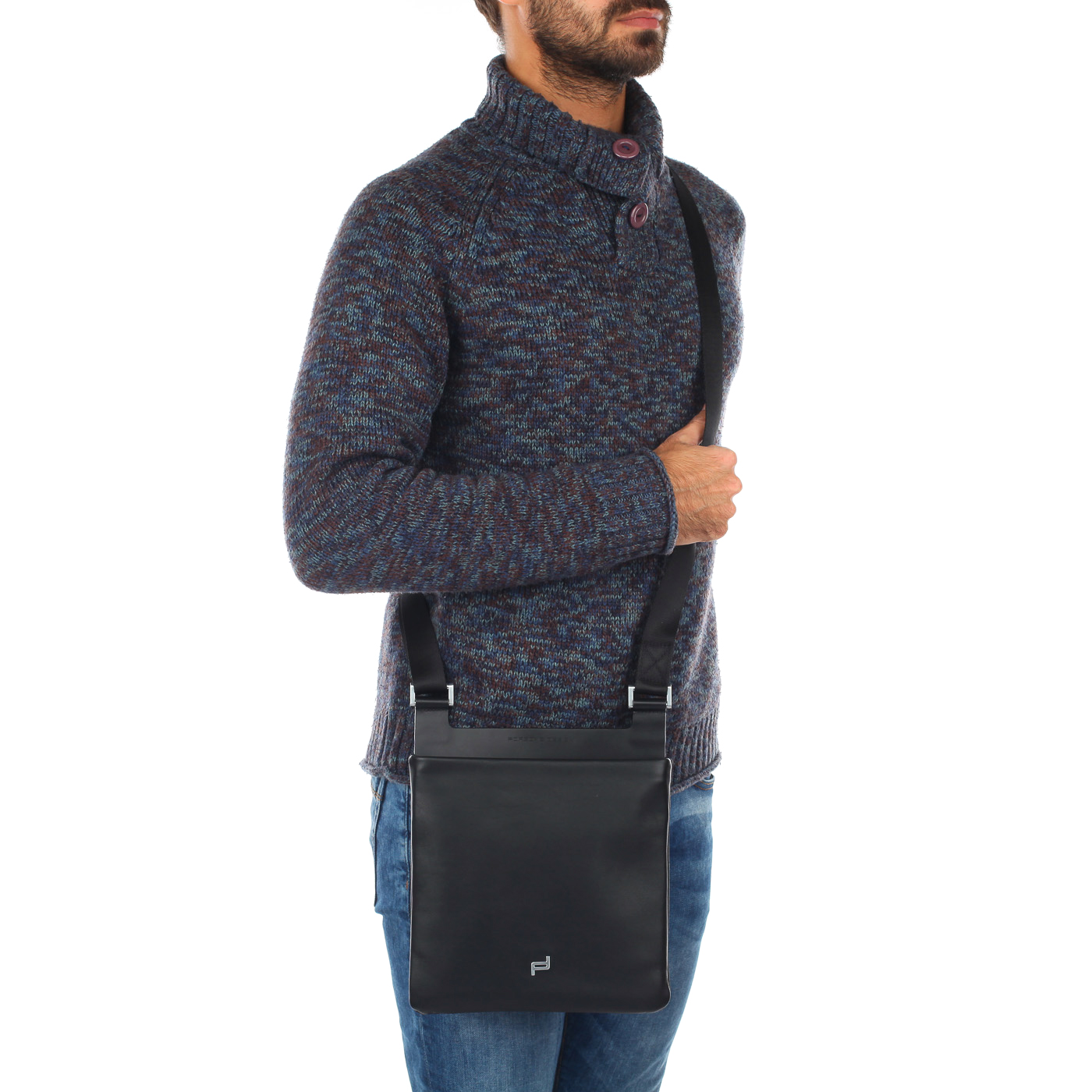 Мужская кожаная сумка через плечо Porsche Design Shyrt Leather