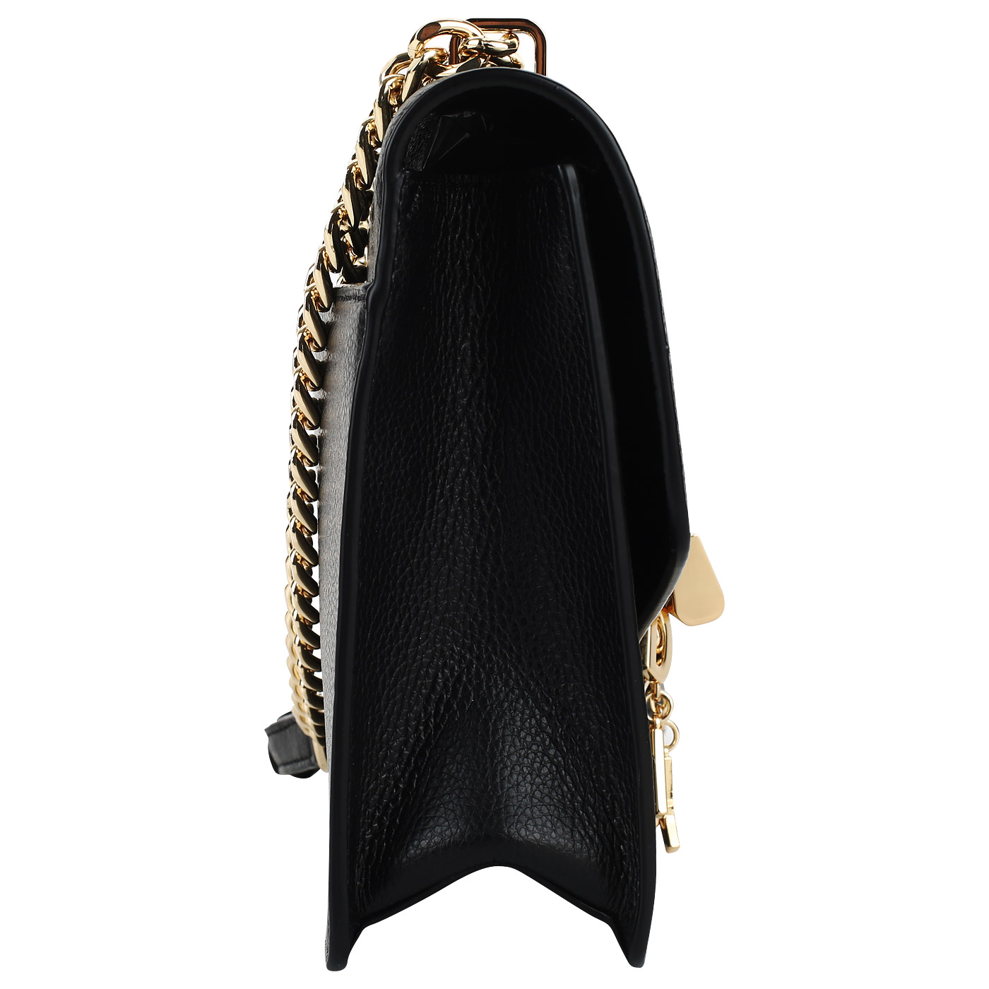 Черная кожаная сумка на кнопке DKNY Elissa
