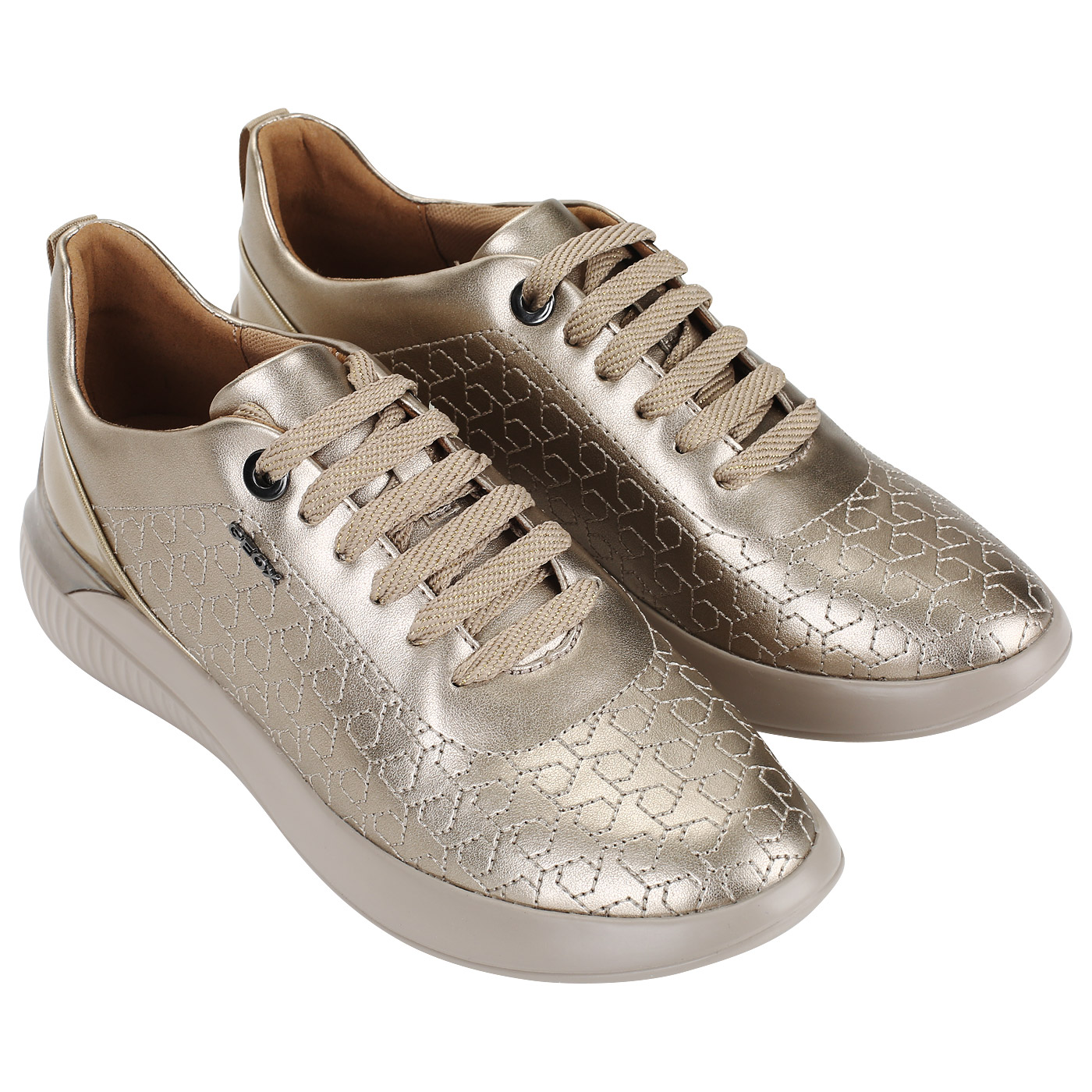 Золотистые кроссовки Geox Theragon