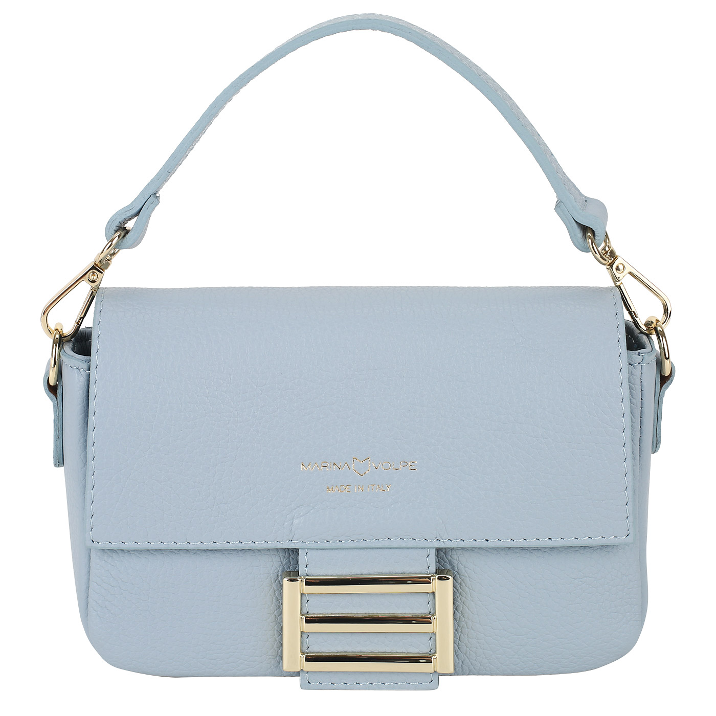 Кожаная сумка с цепочкой Marina Volpe Mia MV-K523_celeste
