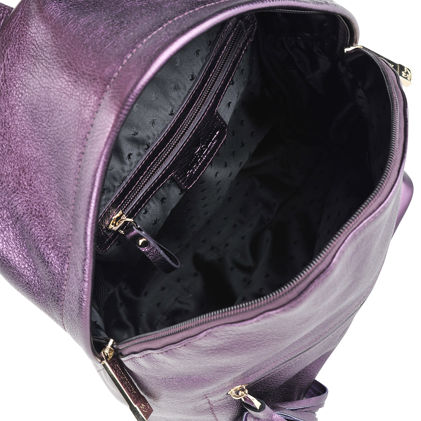 Женский рюкзак из металлизированной кожи Aurelli 