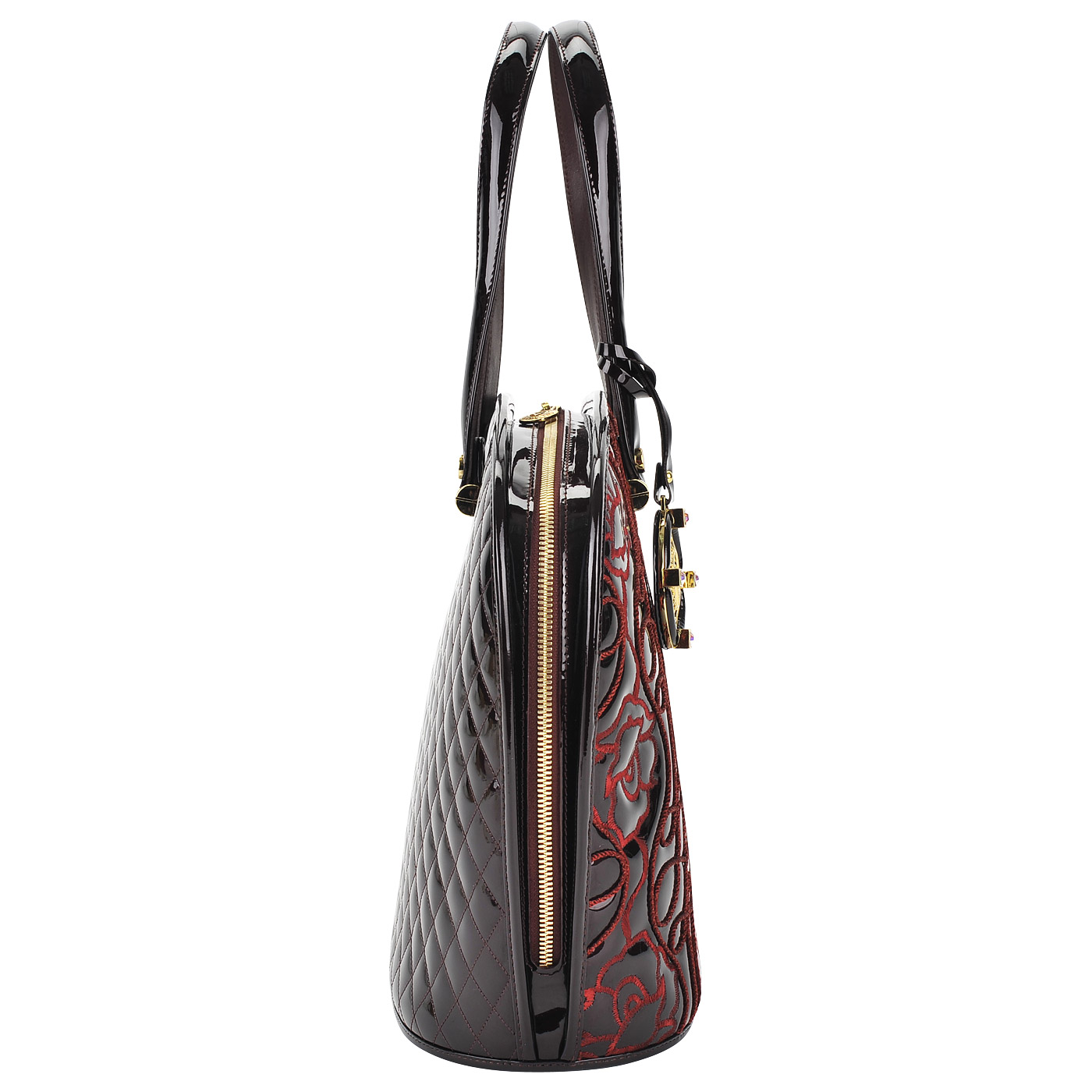 Женская лаковая сумка с цветочным узором Valentino Orlandi Gemma