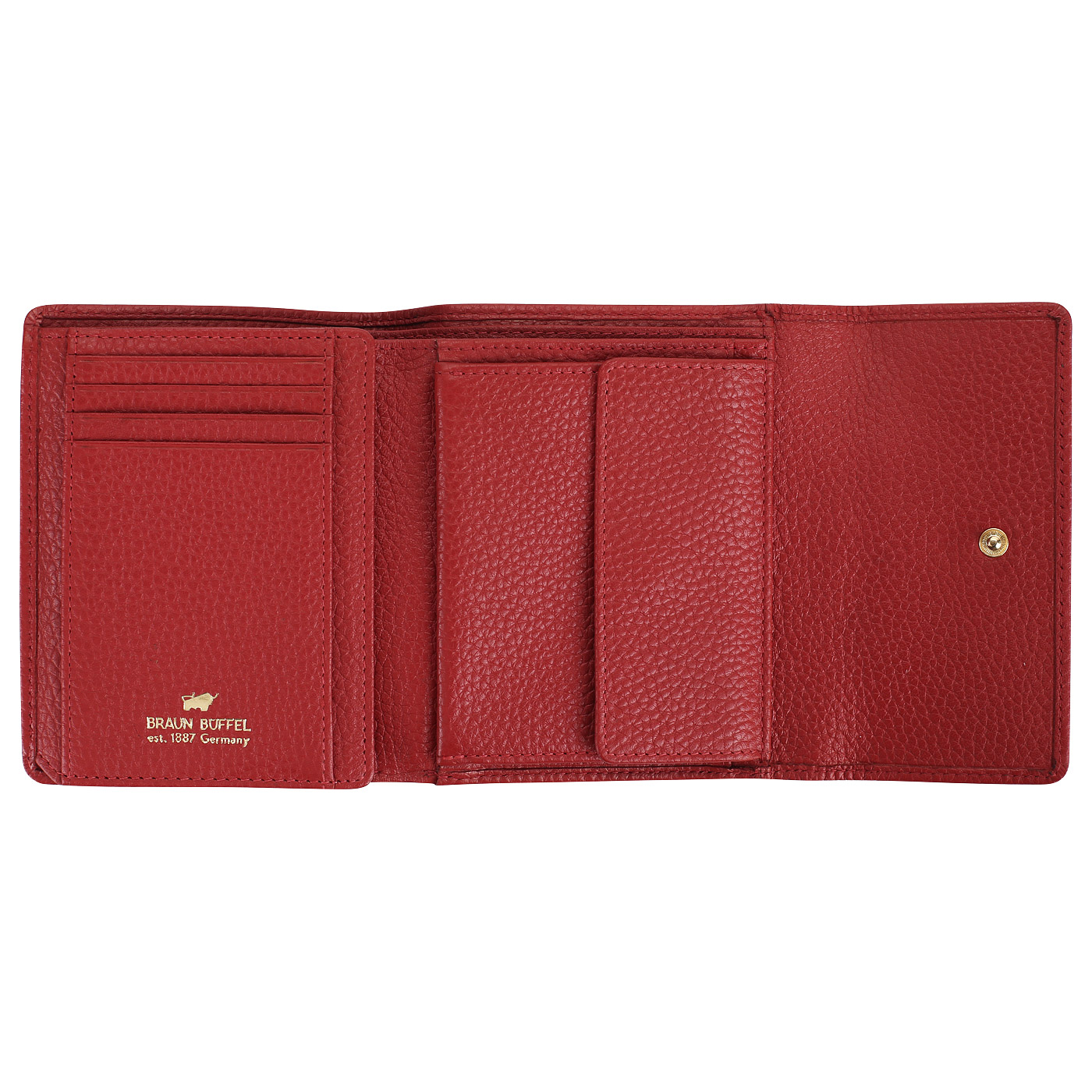 Красный кошелек на кнопке Braun Buffel Asti