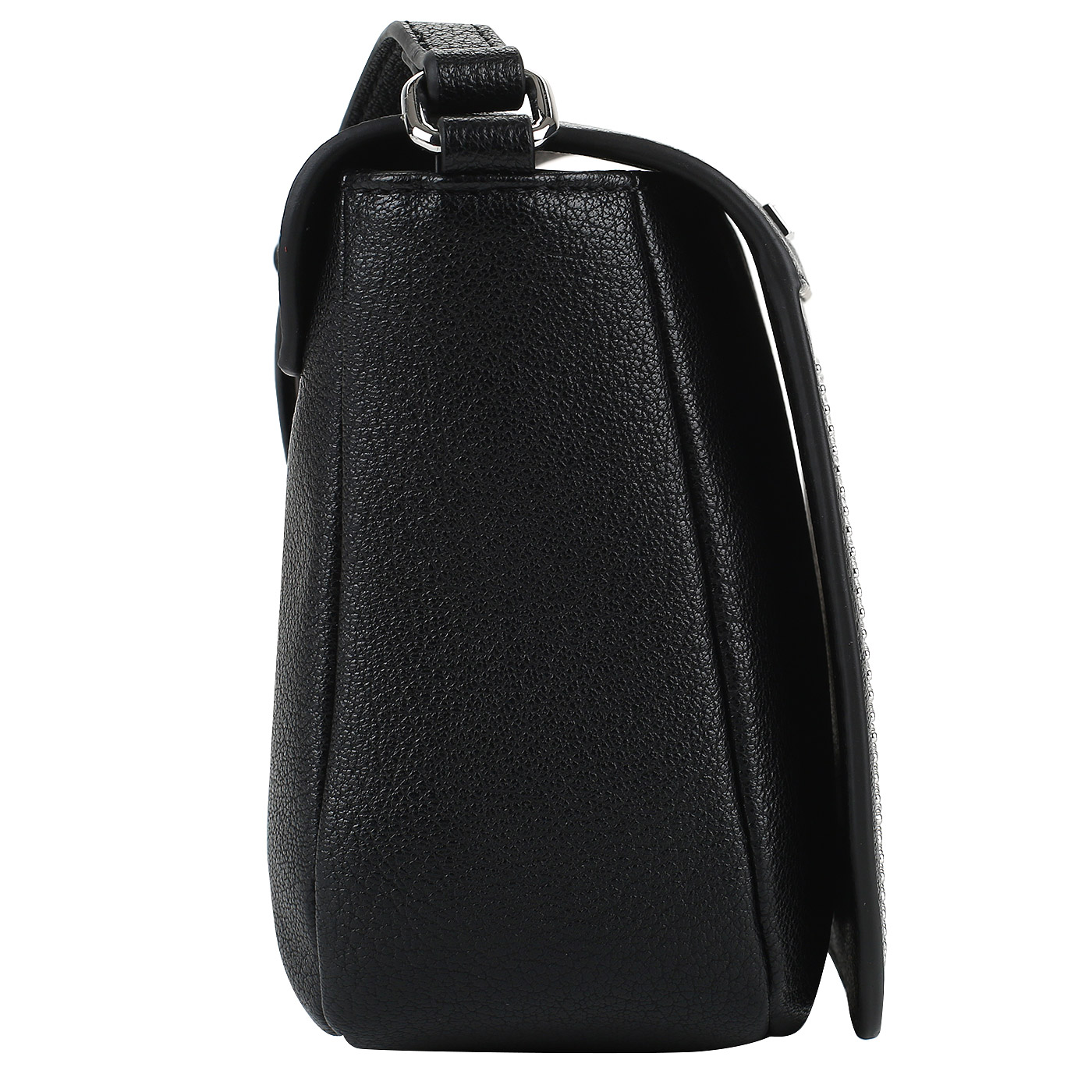 Черная сумочка с откидным клапаном Love Moschino Microstuds