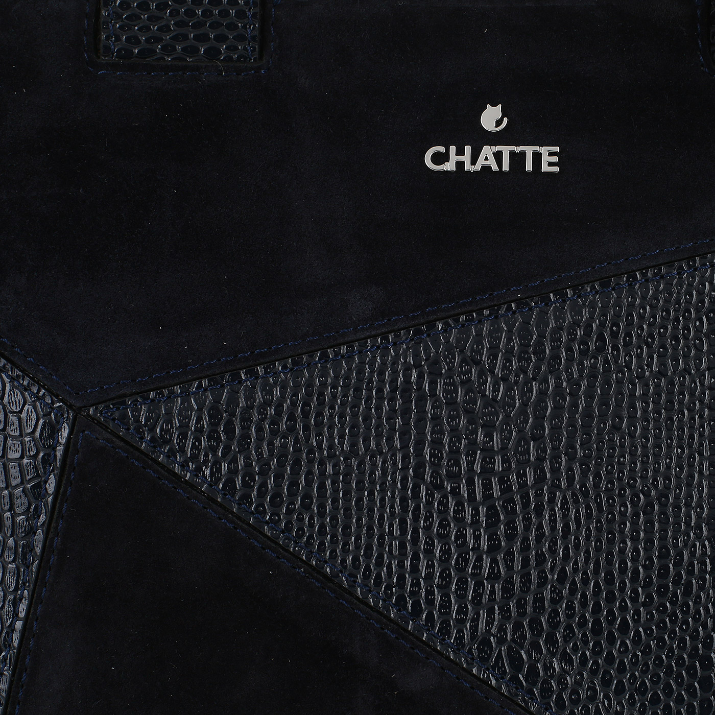 Синяя кожаная сумка Chatte 