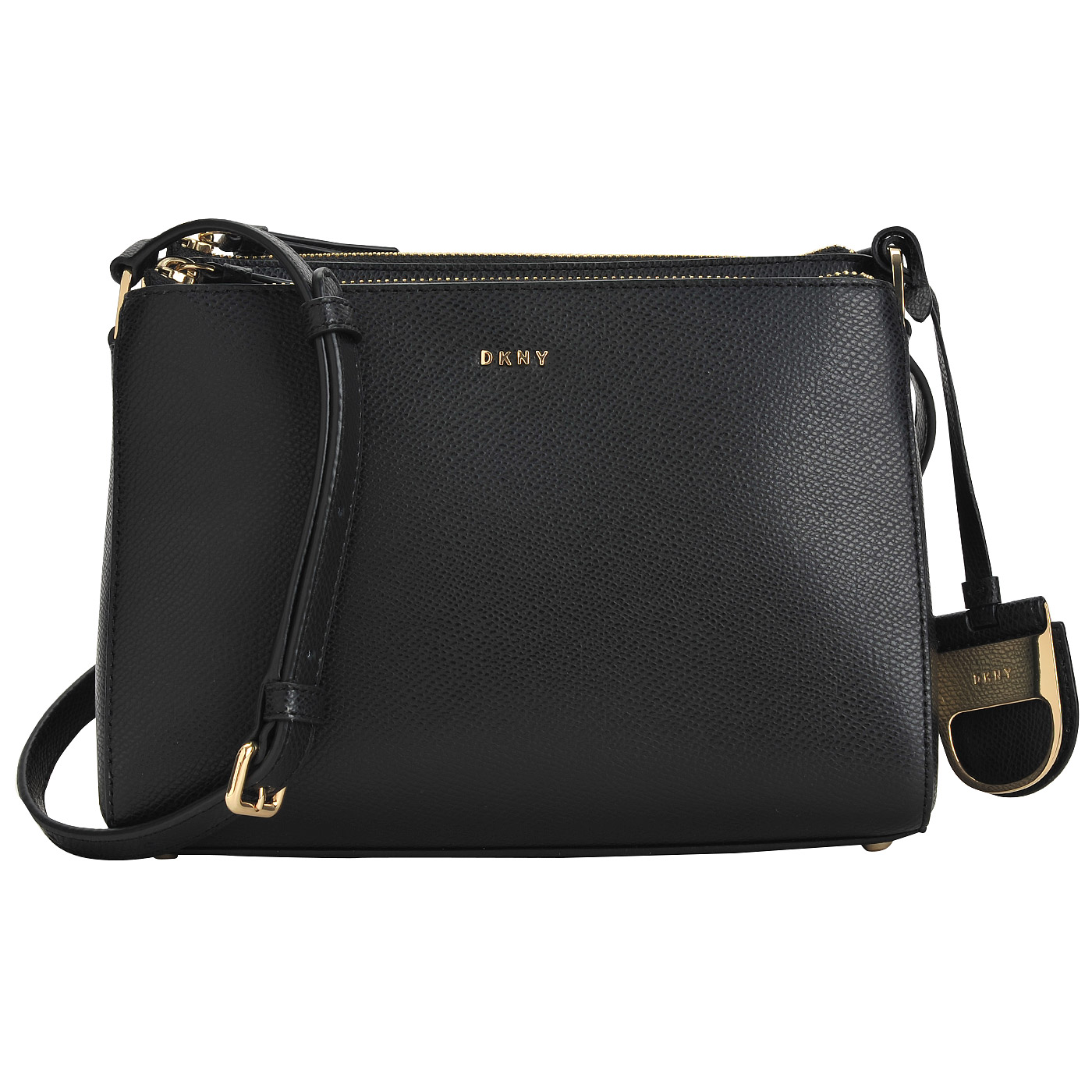 DKNY Классическая женская сумка из черной кожи