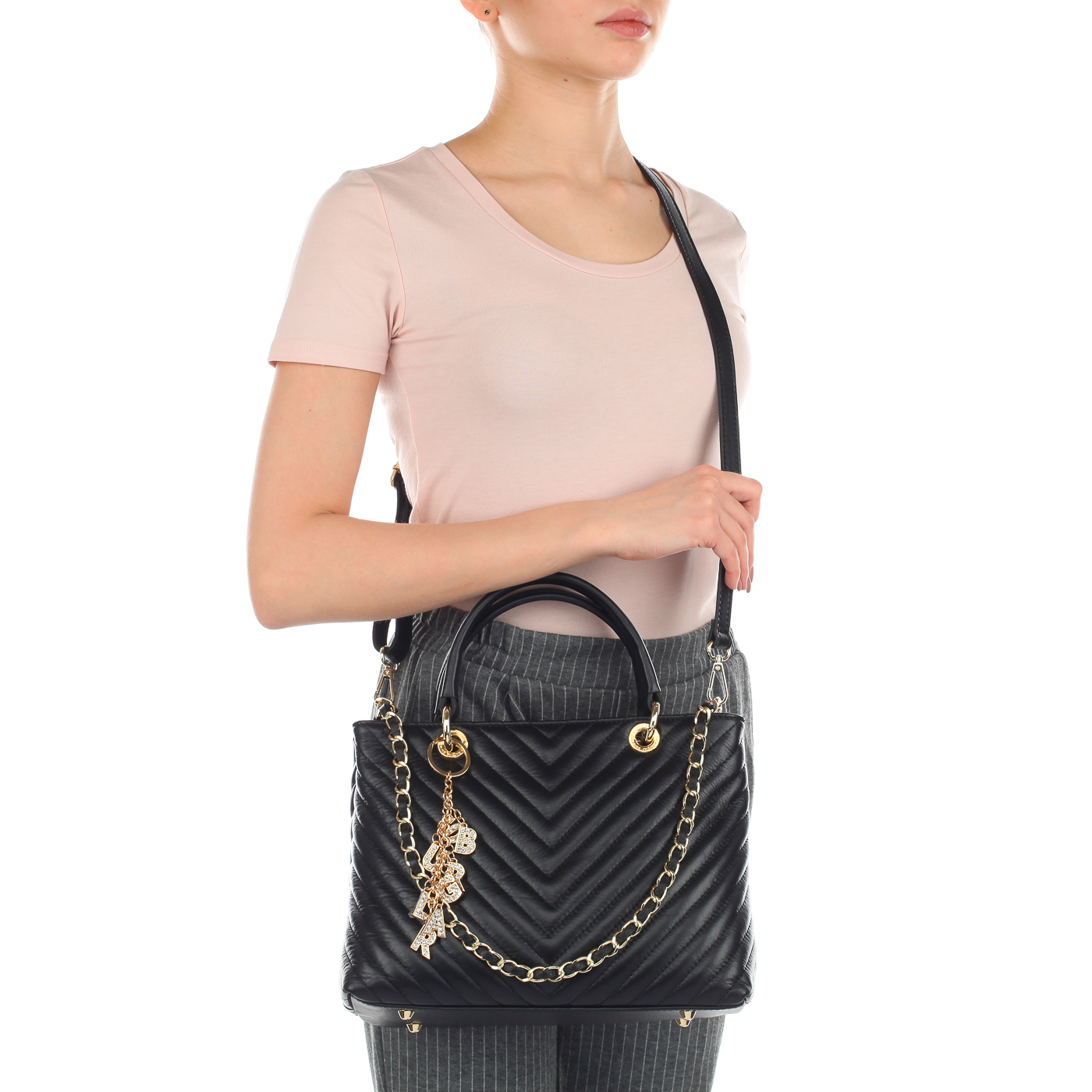 Женская стеганая сумочка из натуральной кожи Sara Burglar Giola