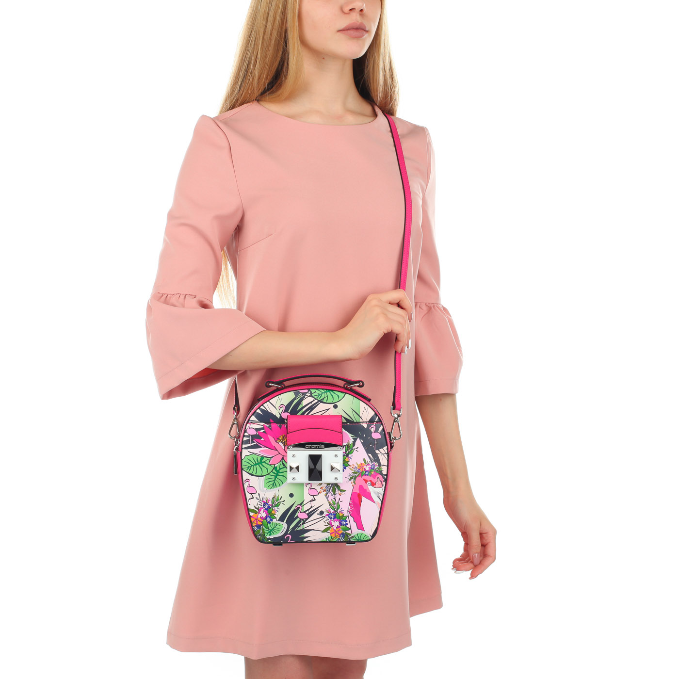 Женская сумочка с ярким принтом Cromia It flamingo