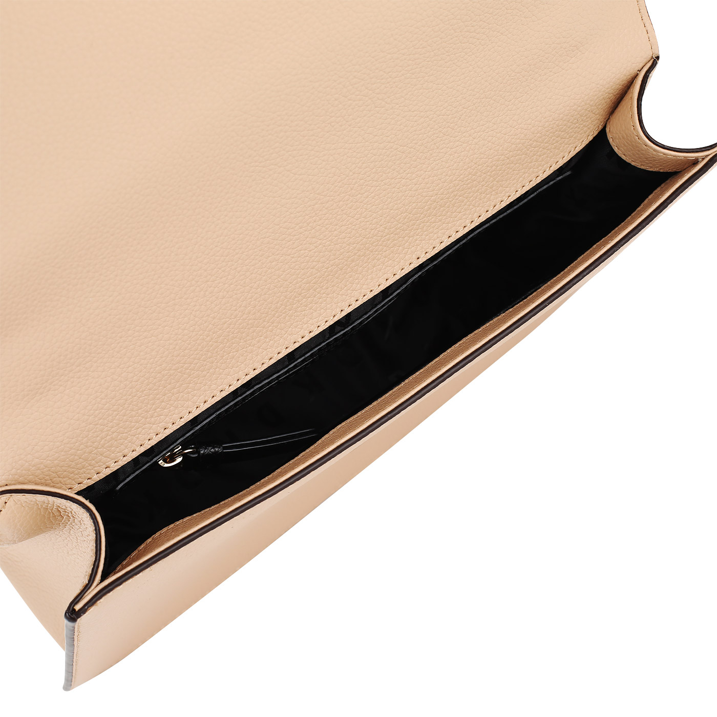 Бежевая сумка с откидным клапаном DKNY Elissa