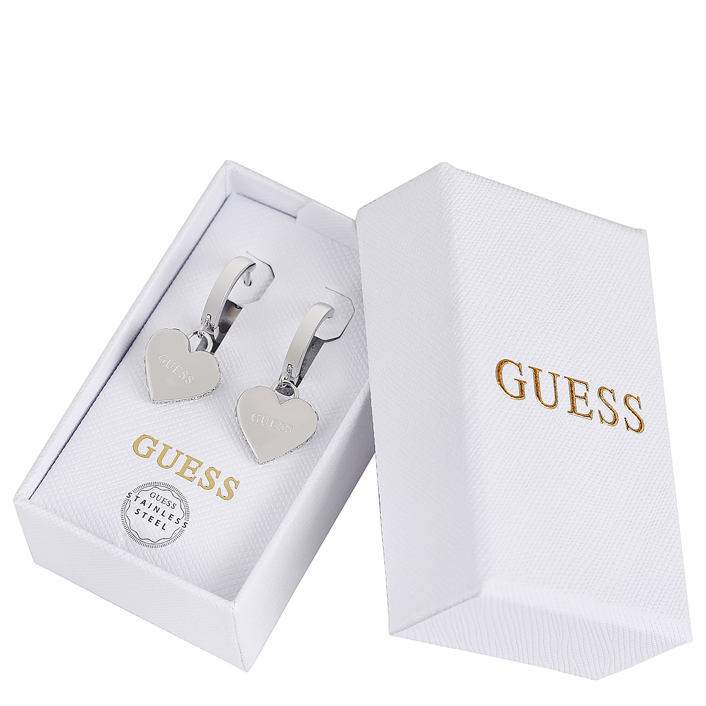 Серьги-сердечки Guess 