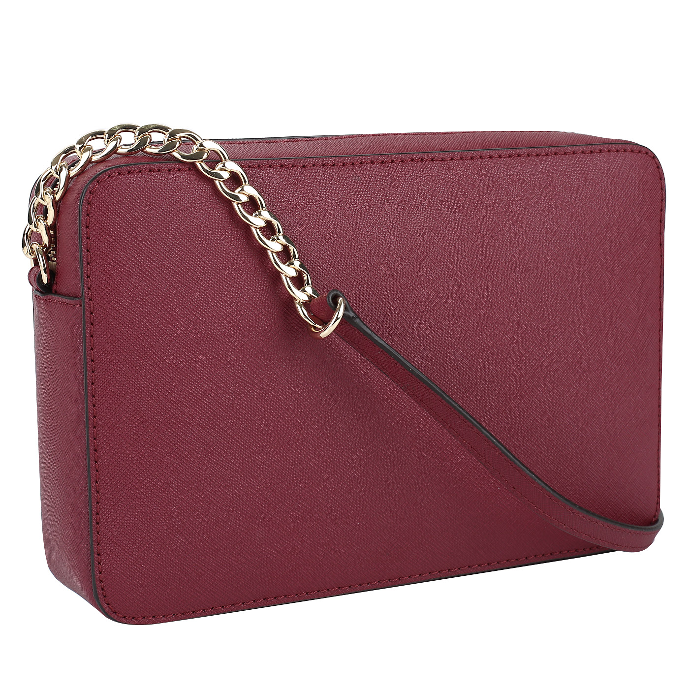 Женская бордовая сумочка из сафьяна Michael Kors Jet set travel