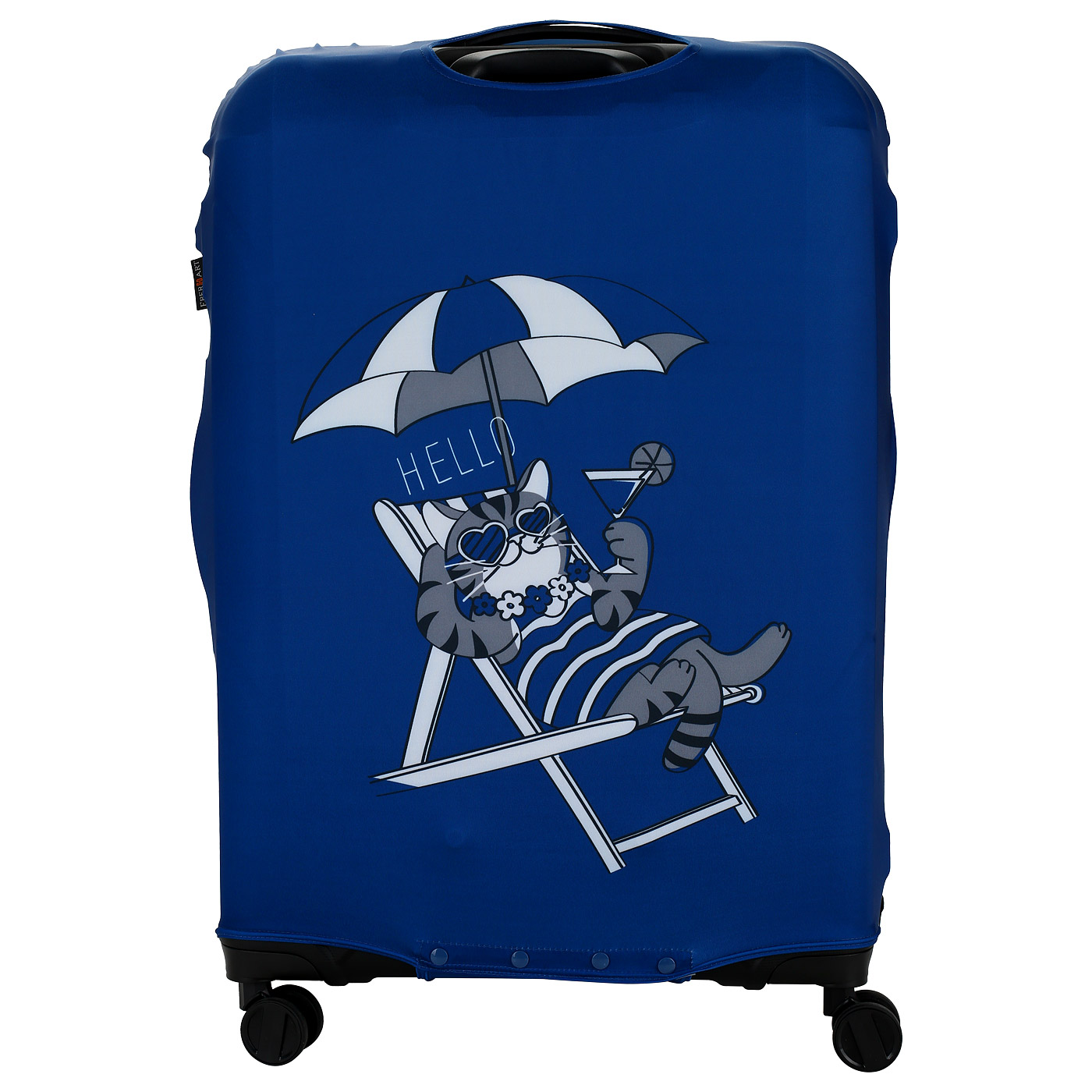 Синий чехол для чемодана Eberhart Hello Cat-Dark Blue