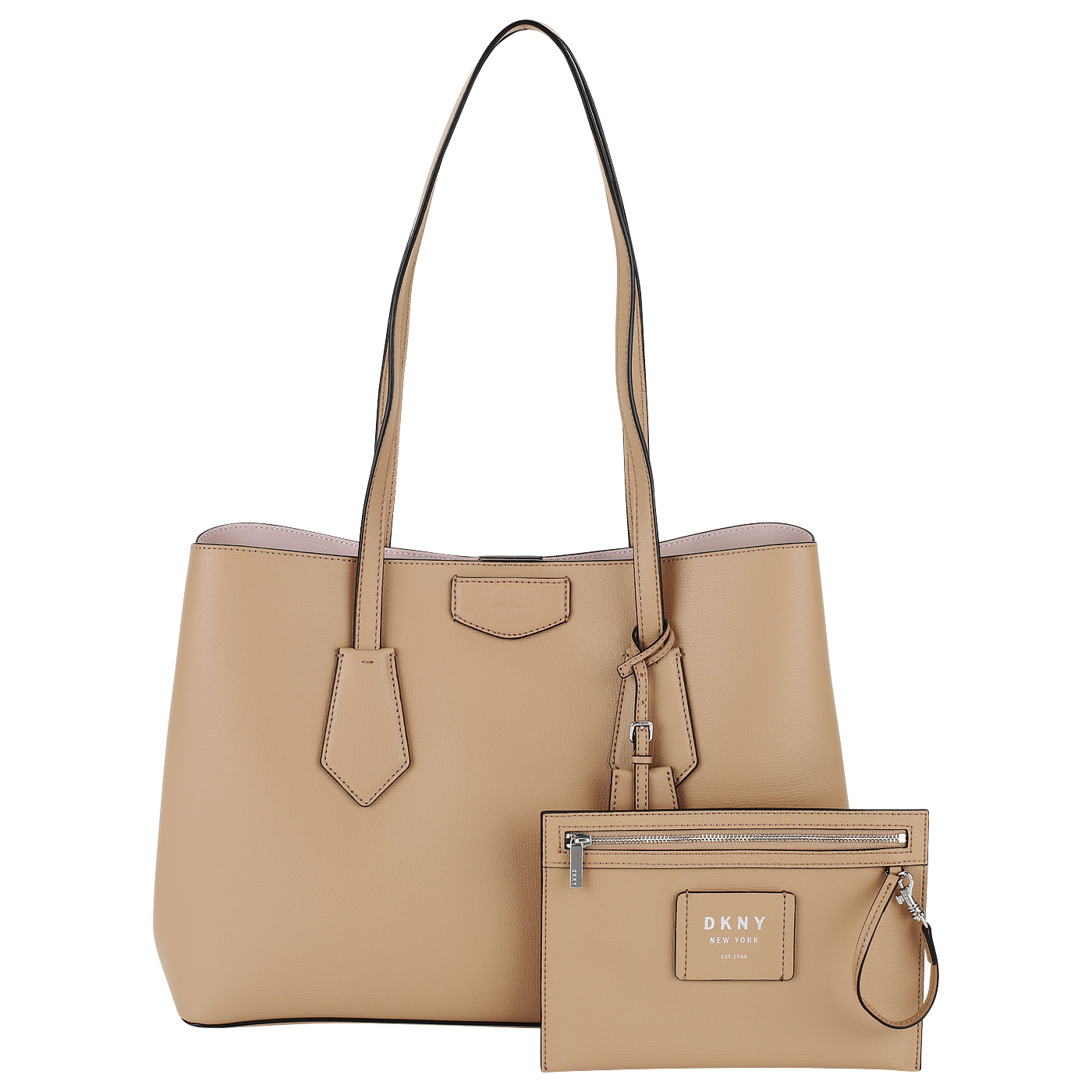 Кожаная сумкатоут DKNY Sullivan R84A8943LAI 2000557994768 бежевый