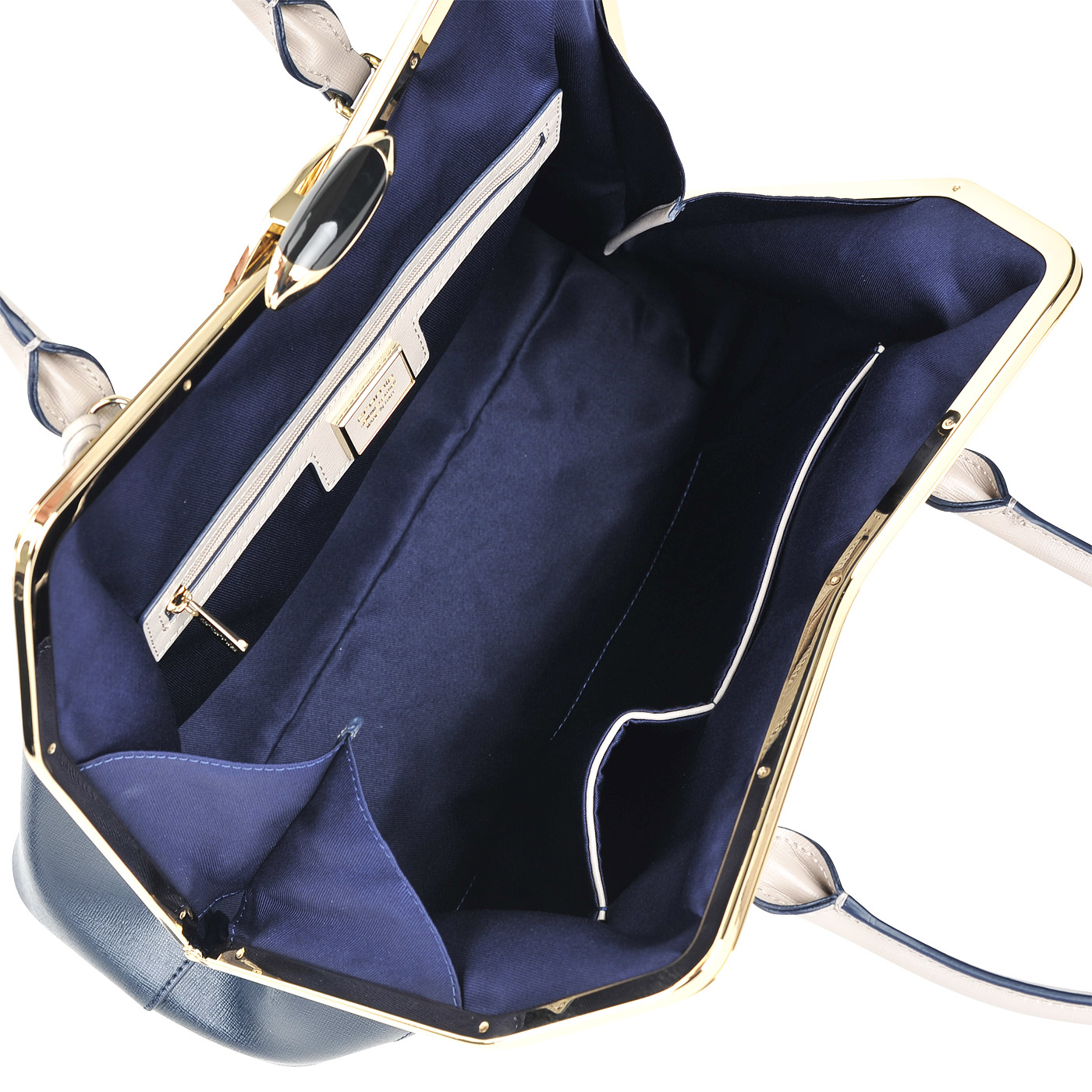 Вместительная кожаная сумка с рамочным замком Cromia Wave