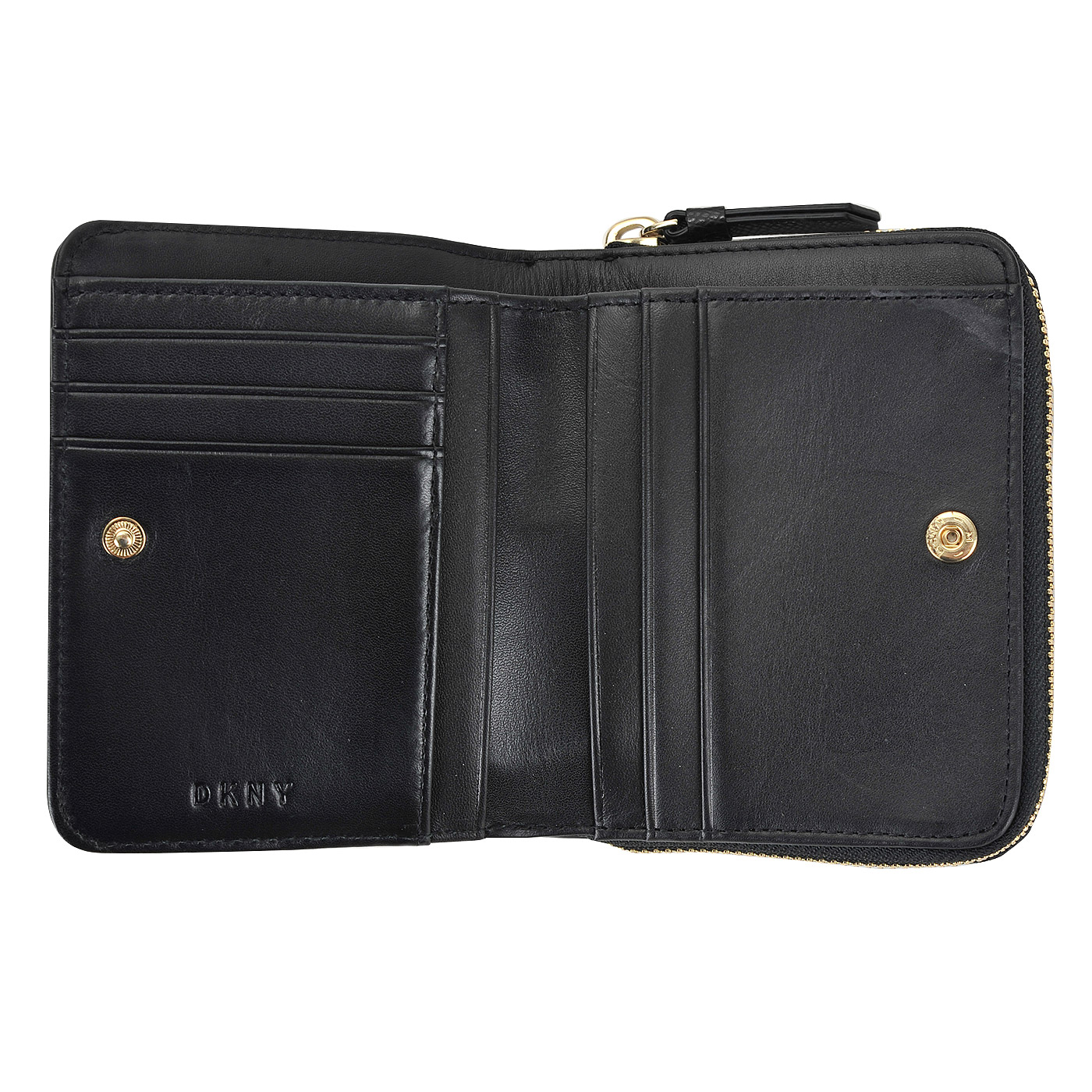 Компактное женское портмоне из зернистой матовой кожи DKNY Cross Saffiano