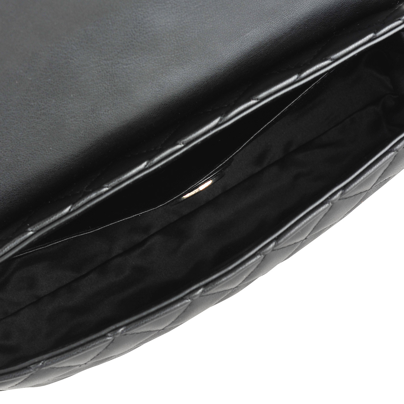 Маленькая черная стеганая сумка с откидным клапаном и цепочкой Love Moschino Evening bag