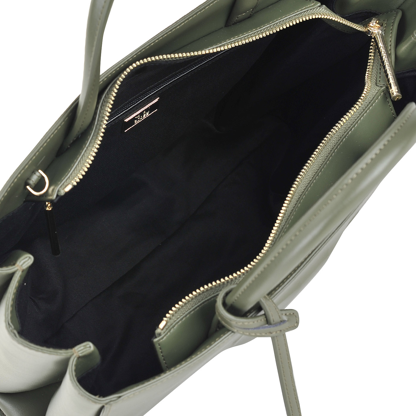 Вместительная зеленая сумка с короткими ручками Cavalli Class Panther 3D