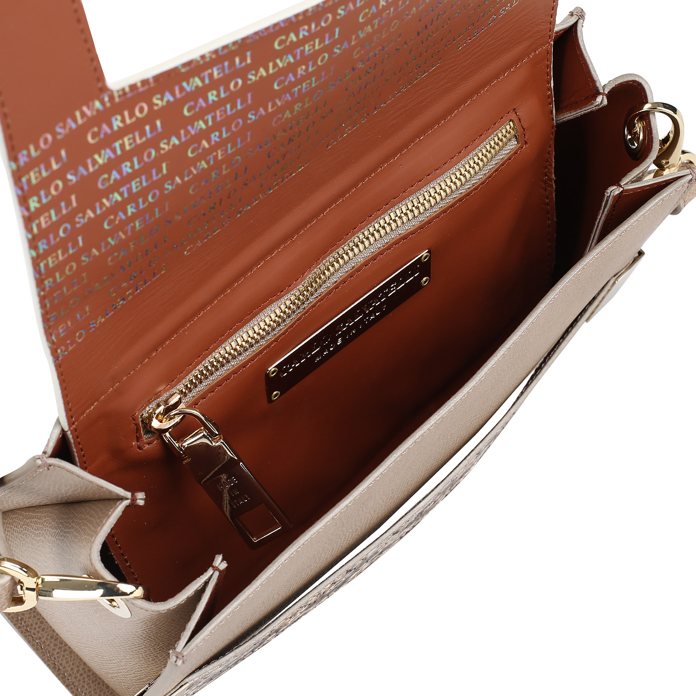 Женская комбинированная сумочка из натуральной кожи Carlo Salvatelli Lord