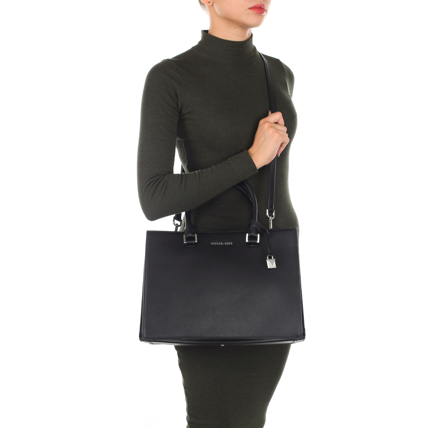 Вместительная женская сумка из натуральной кожи Michael Kors Sutton