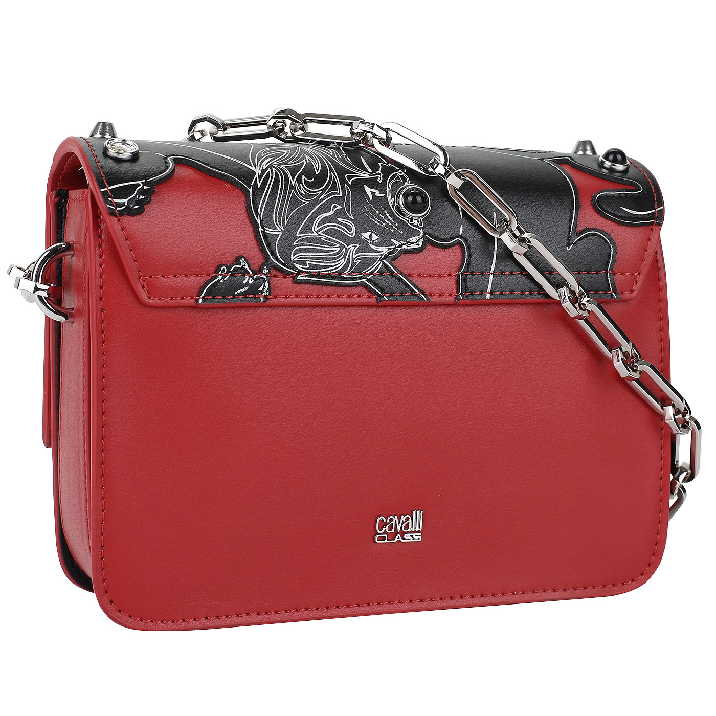 Красная сумочка с аппликацией Cavalli Class Milano Rmx