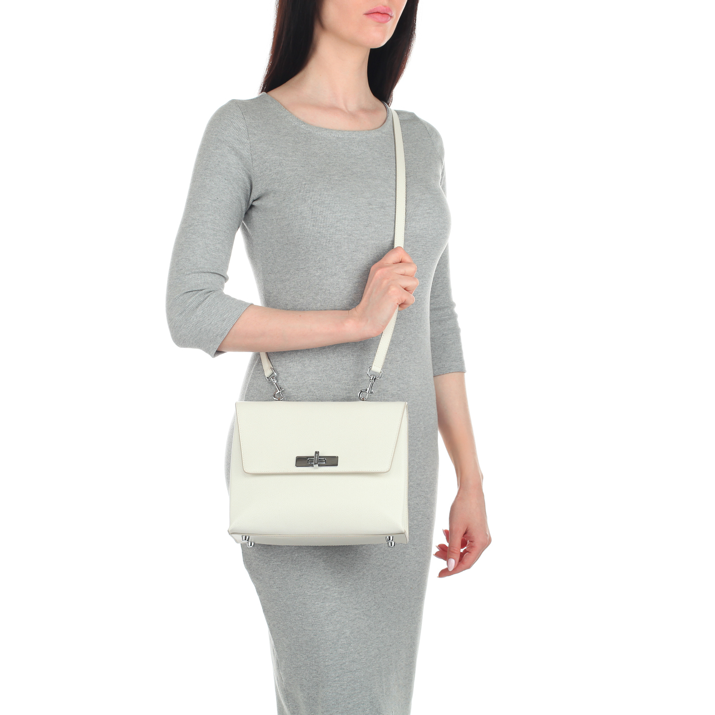 Белая женская сумка через плечо Aurelli Alma