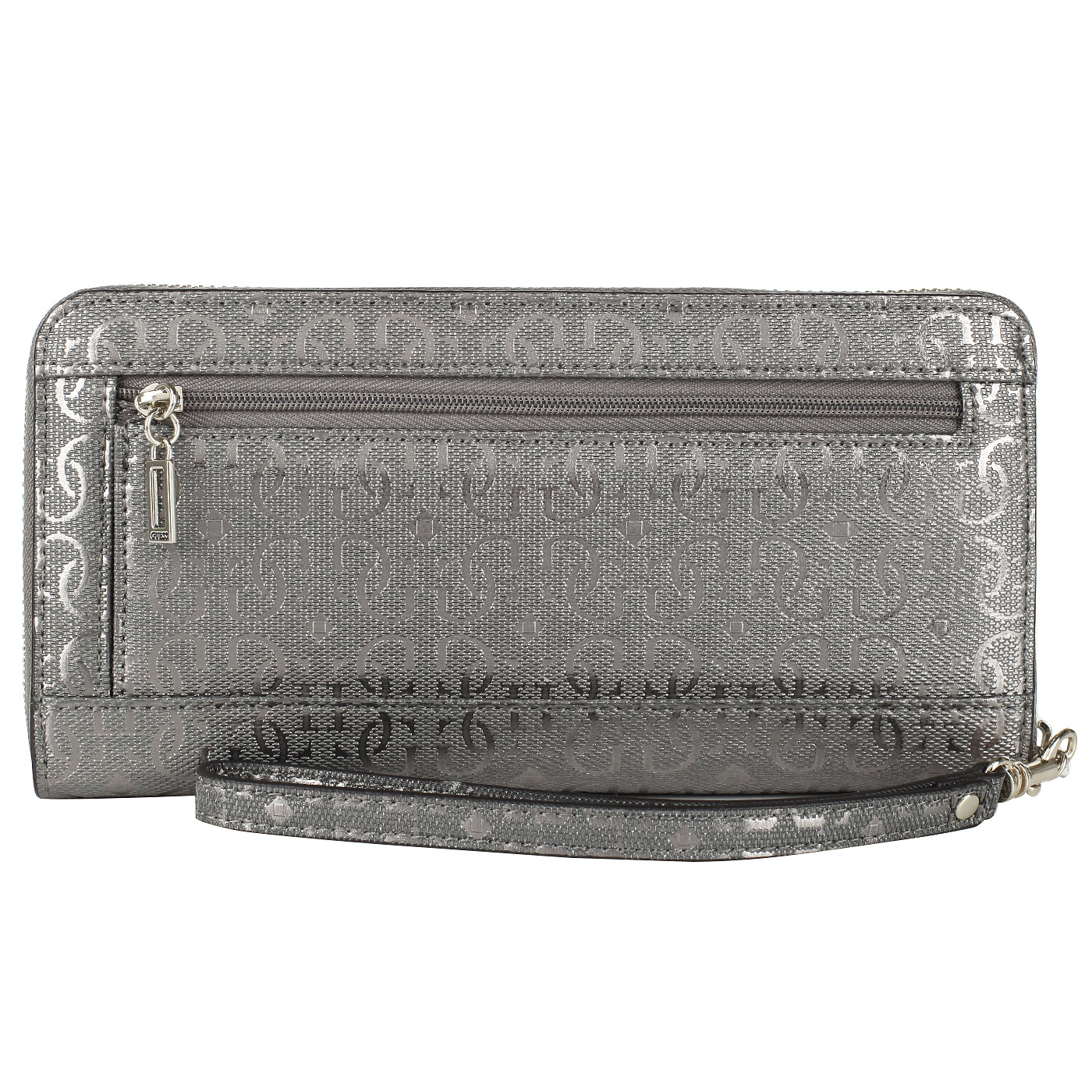 Серое портмоне со съемной петелькой для руки Guess Flutter
