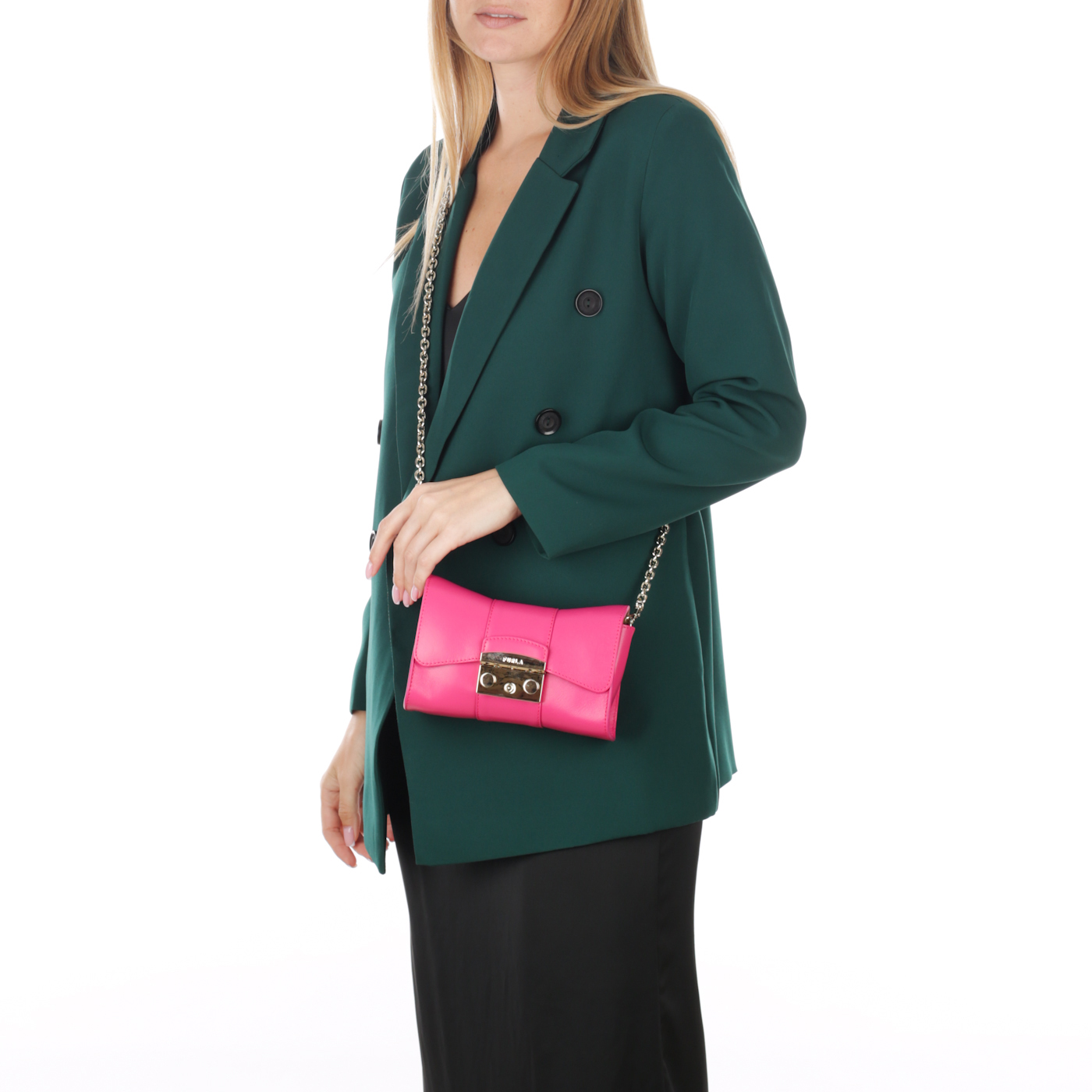 Кожаная сумка с цепочкой Furla Metropolis