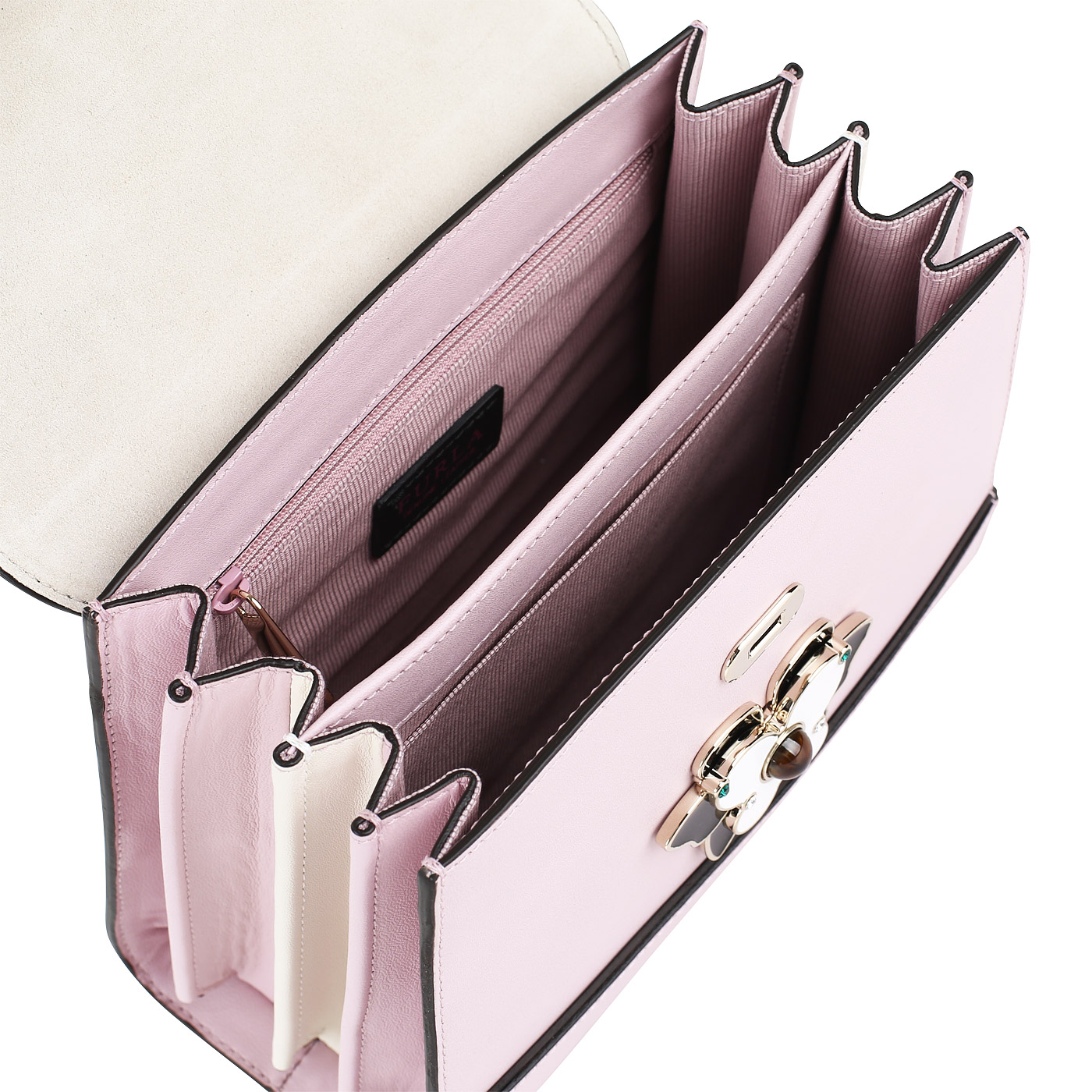 Розовая кожаная сумочка Furla Mughetto