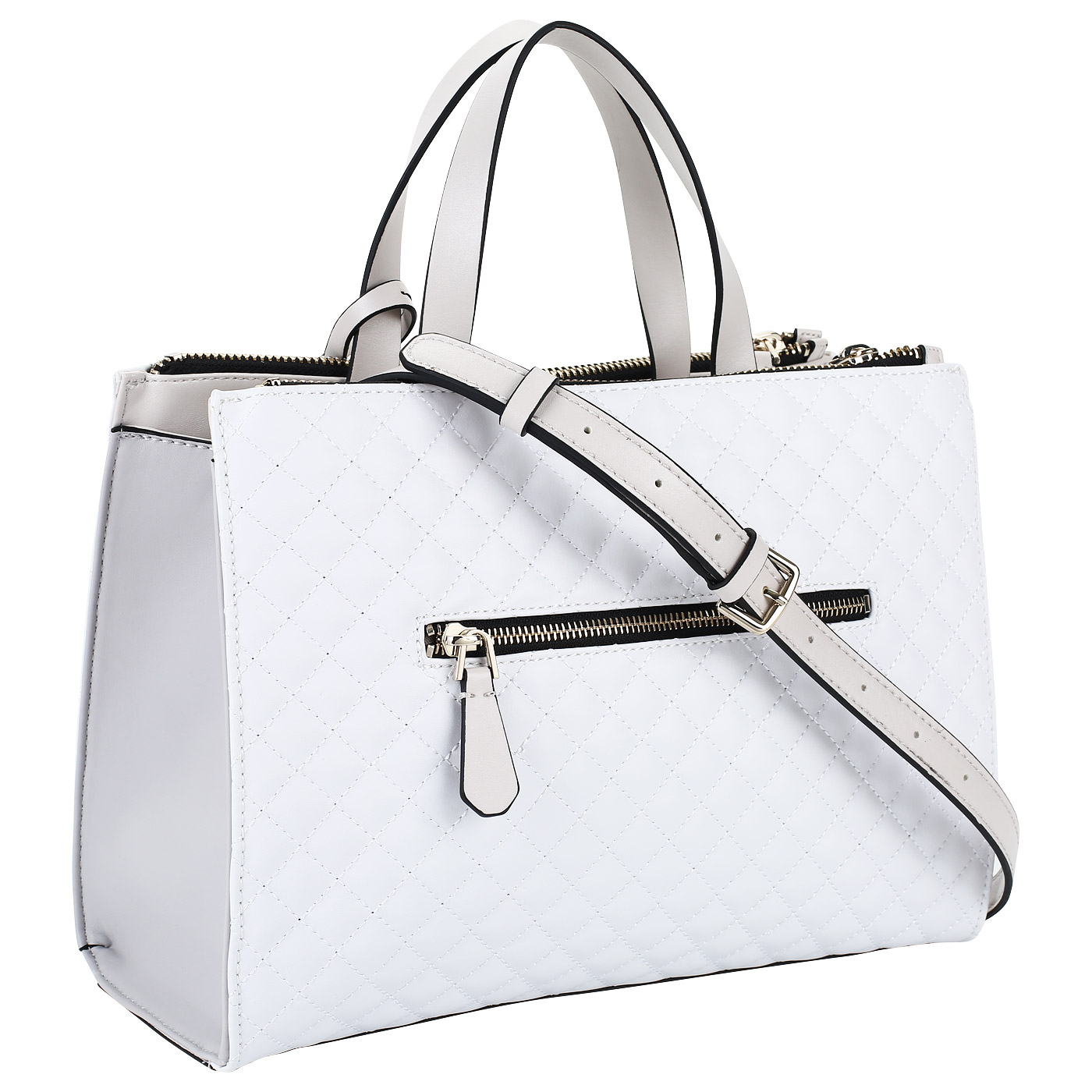 Белая женская стеганая сумка Guess G Lux