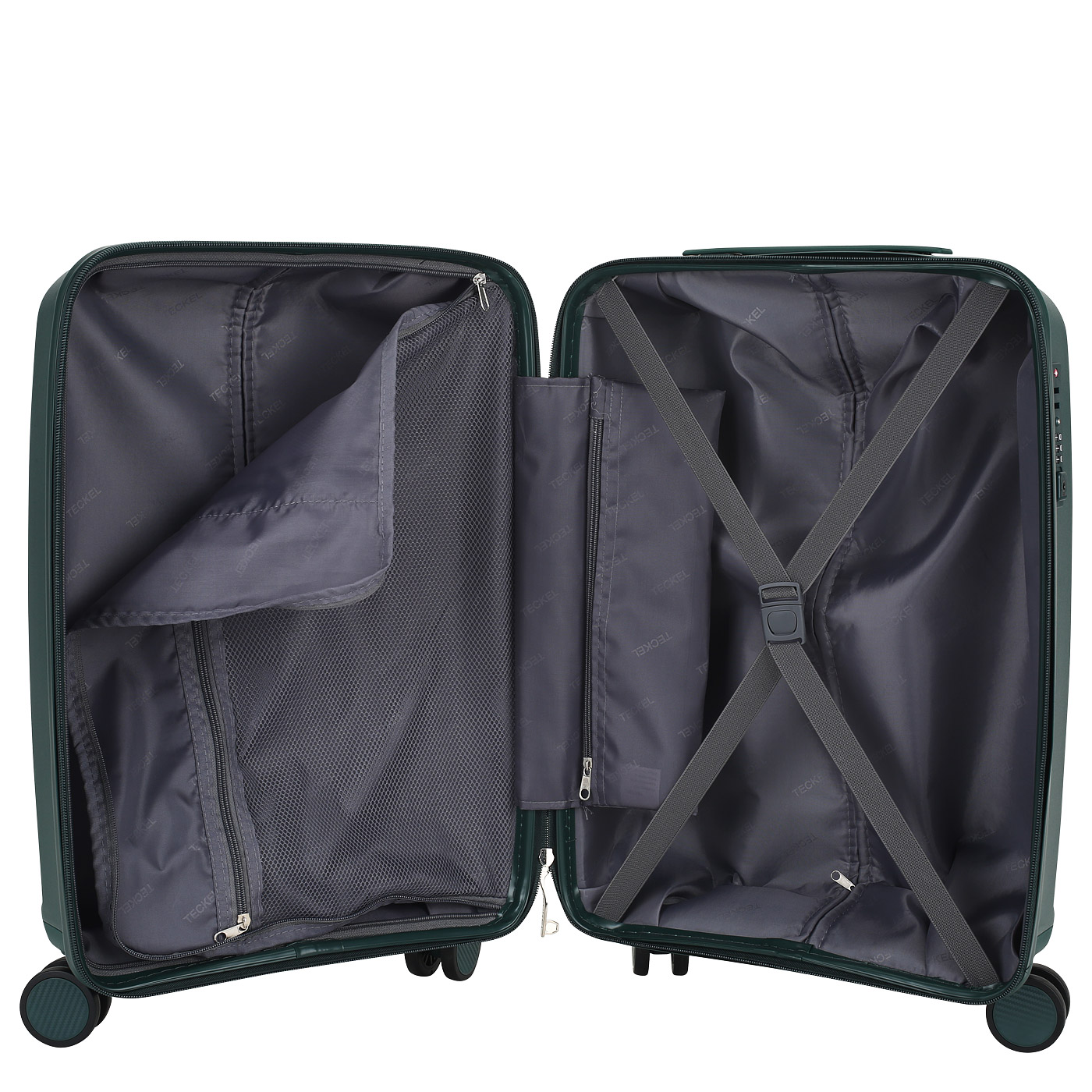 Чемодан маленький S из полипропилена с кодовым замком Teckel Skydriver