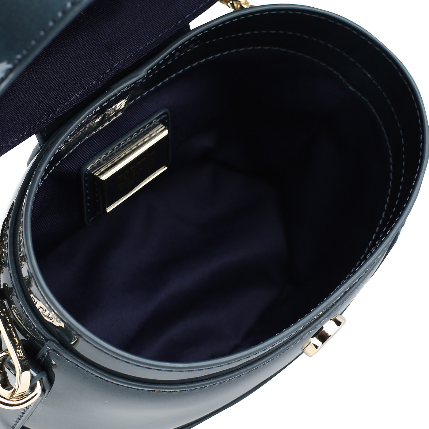 Синяя лаковая сумочка из натуральной кожи Cromia Koa