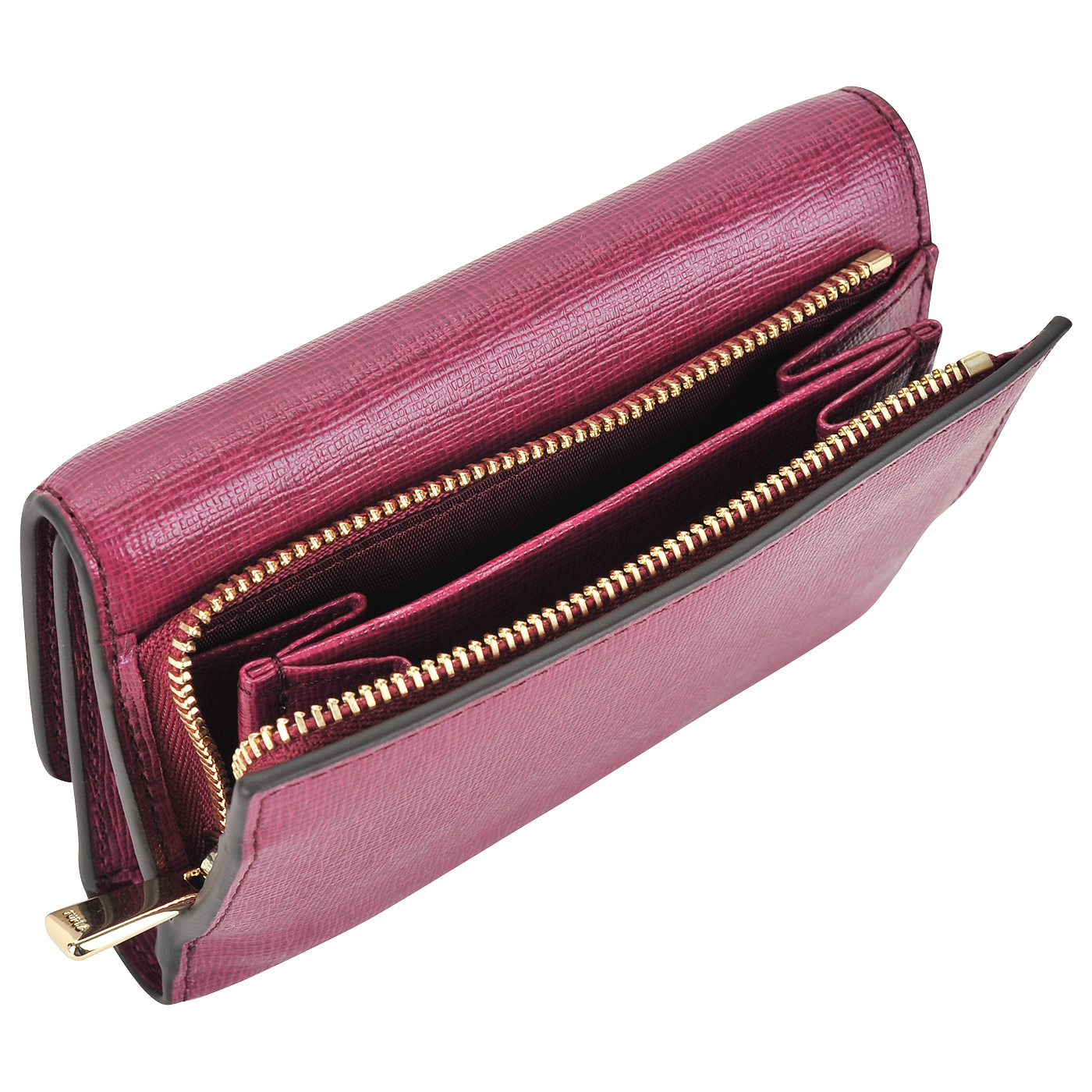 Фиолетовое портмоне из натуральной сафьяновой кожи Furla Babylon