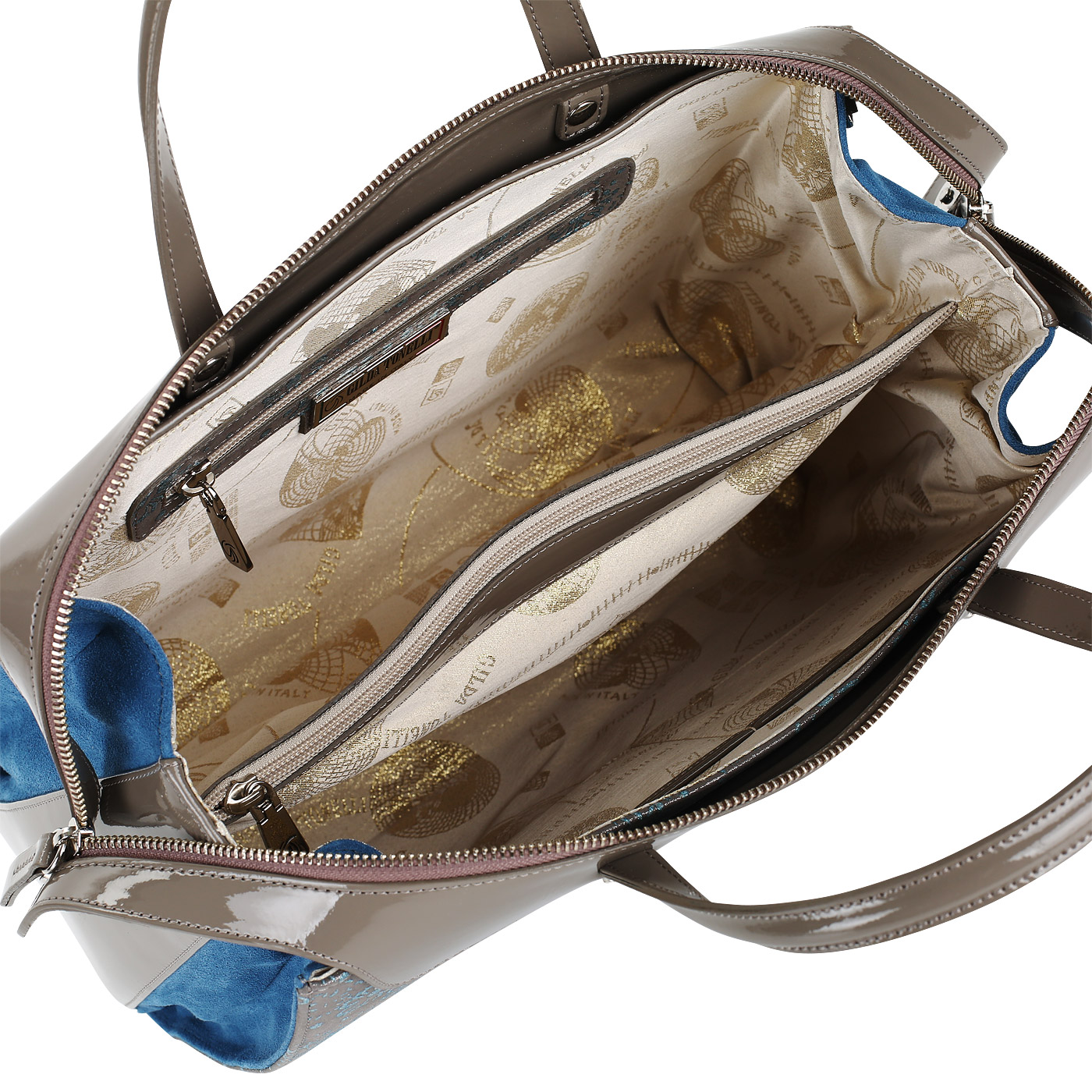 Женская сумка на молнии из кожи и замши Gilda Tonelli Vernice Lizz daisy Cam