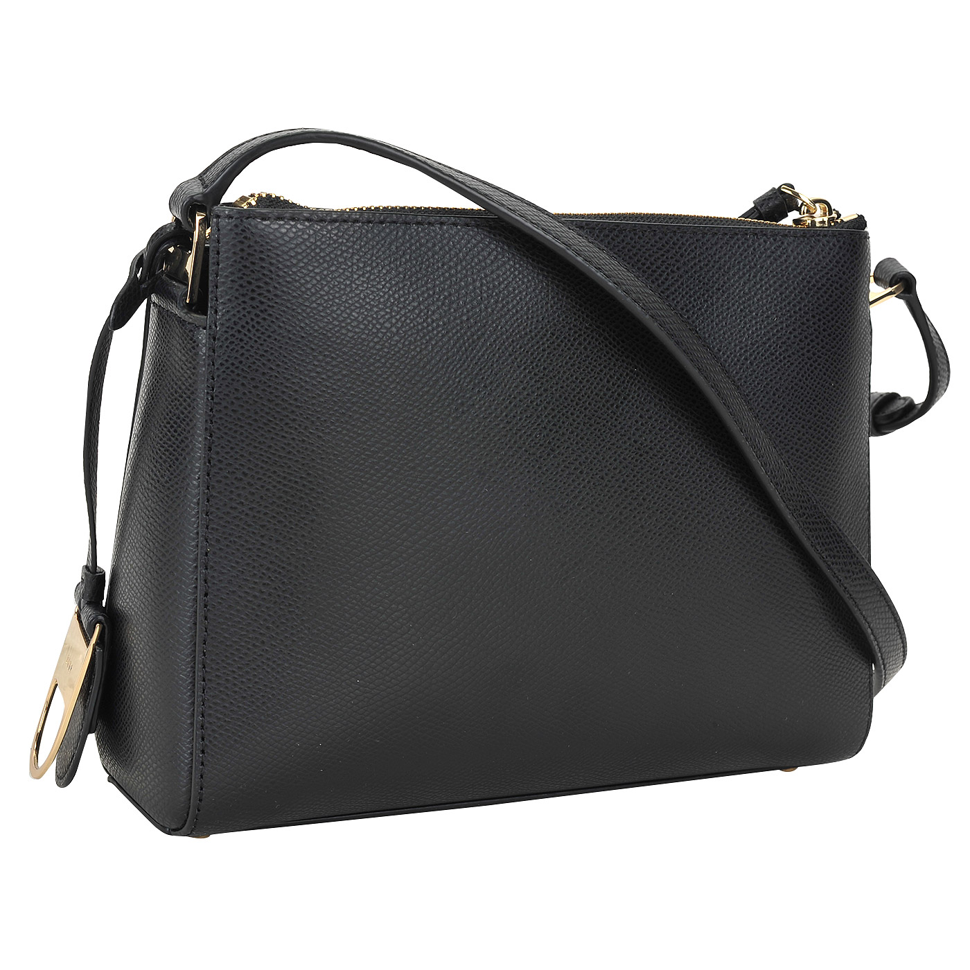Классическая женская сумка из черной кожи DKNY Cross hatch
