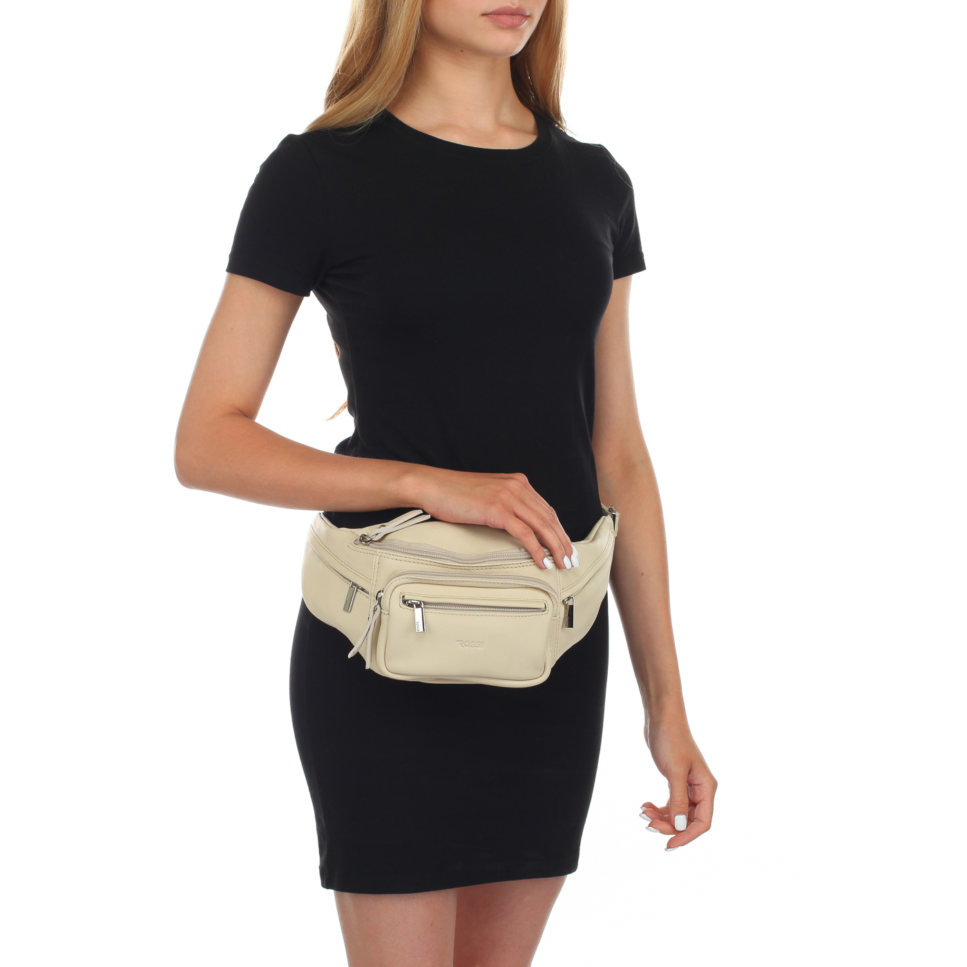 Поясная сумка с внешними карманами Bruno Rossi 