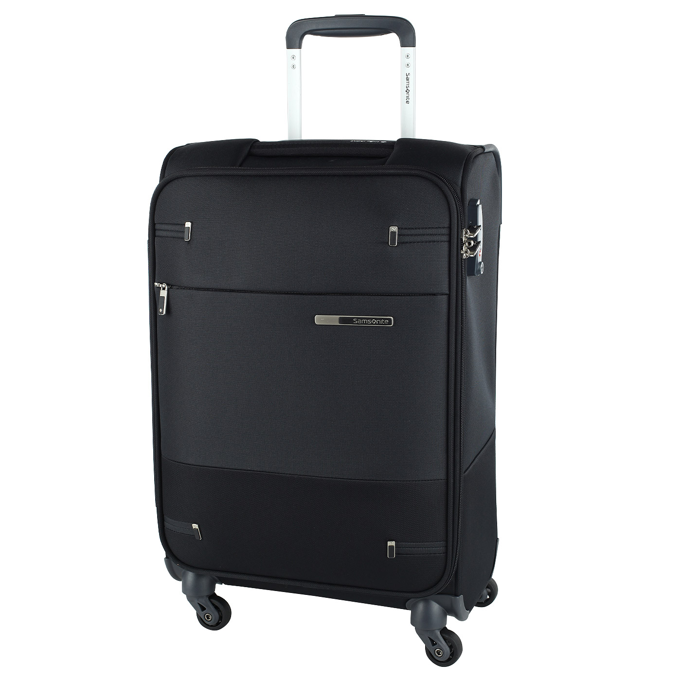 Samsonite Черный тканевый чемодан на молнии