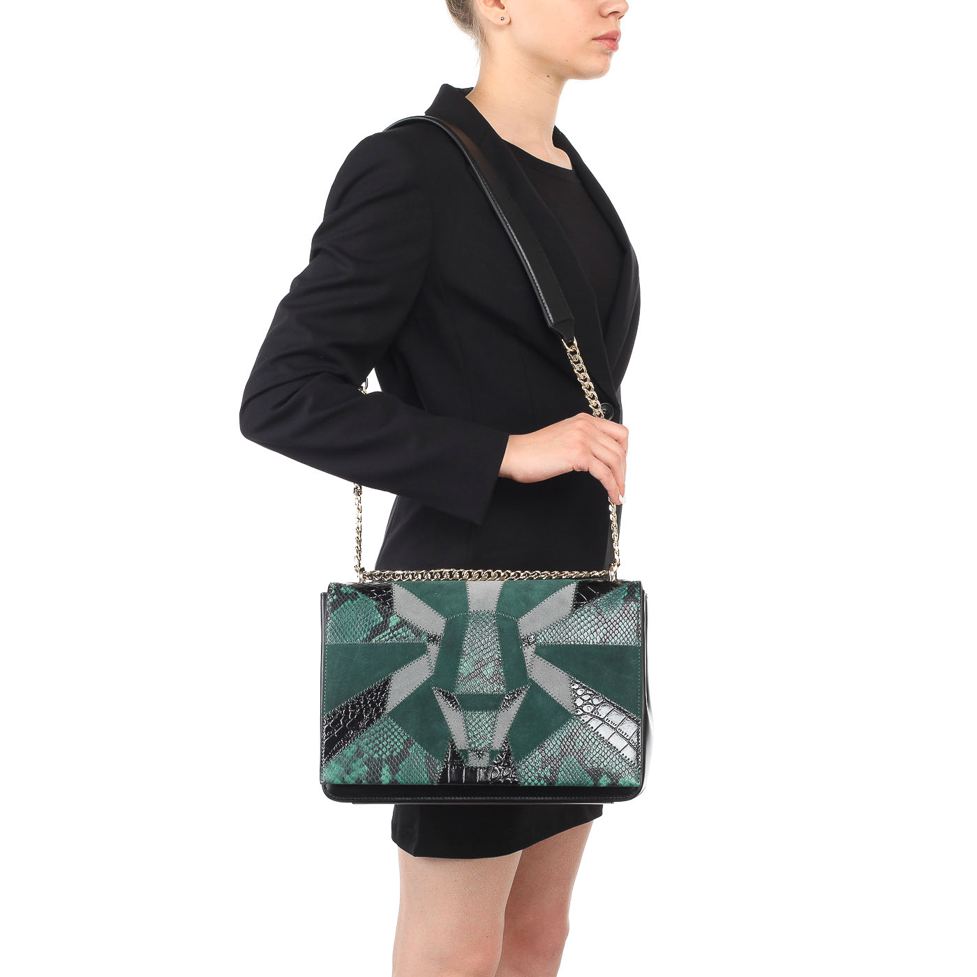 Женская сумка в стиле пэчворк Cavalli Class Panthera Prestige